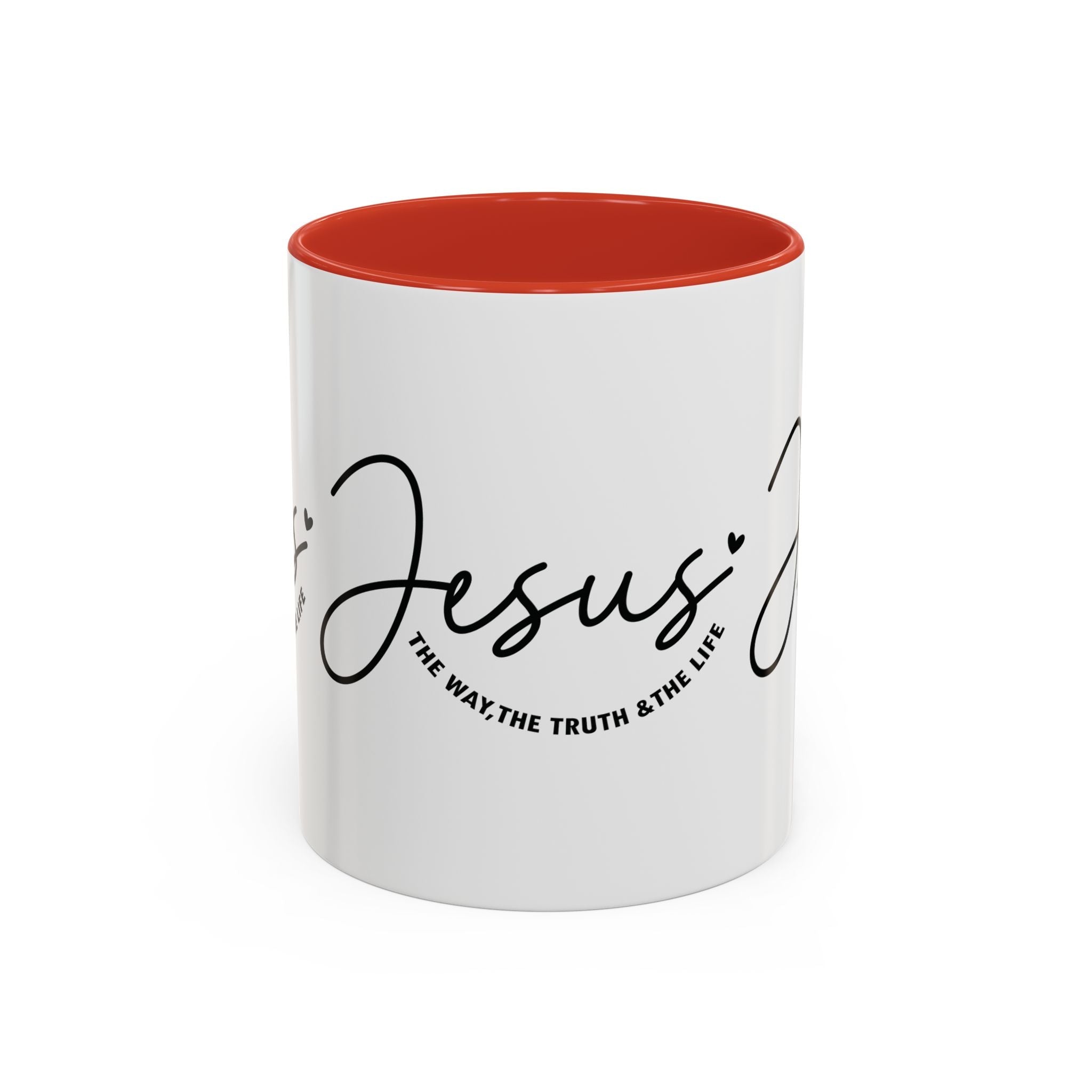 Jesus Is The Way Accent Coffee Mug — Faith Scripture Ceramic (11/15 oz) by Printify