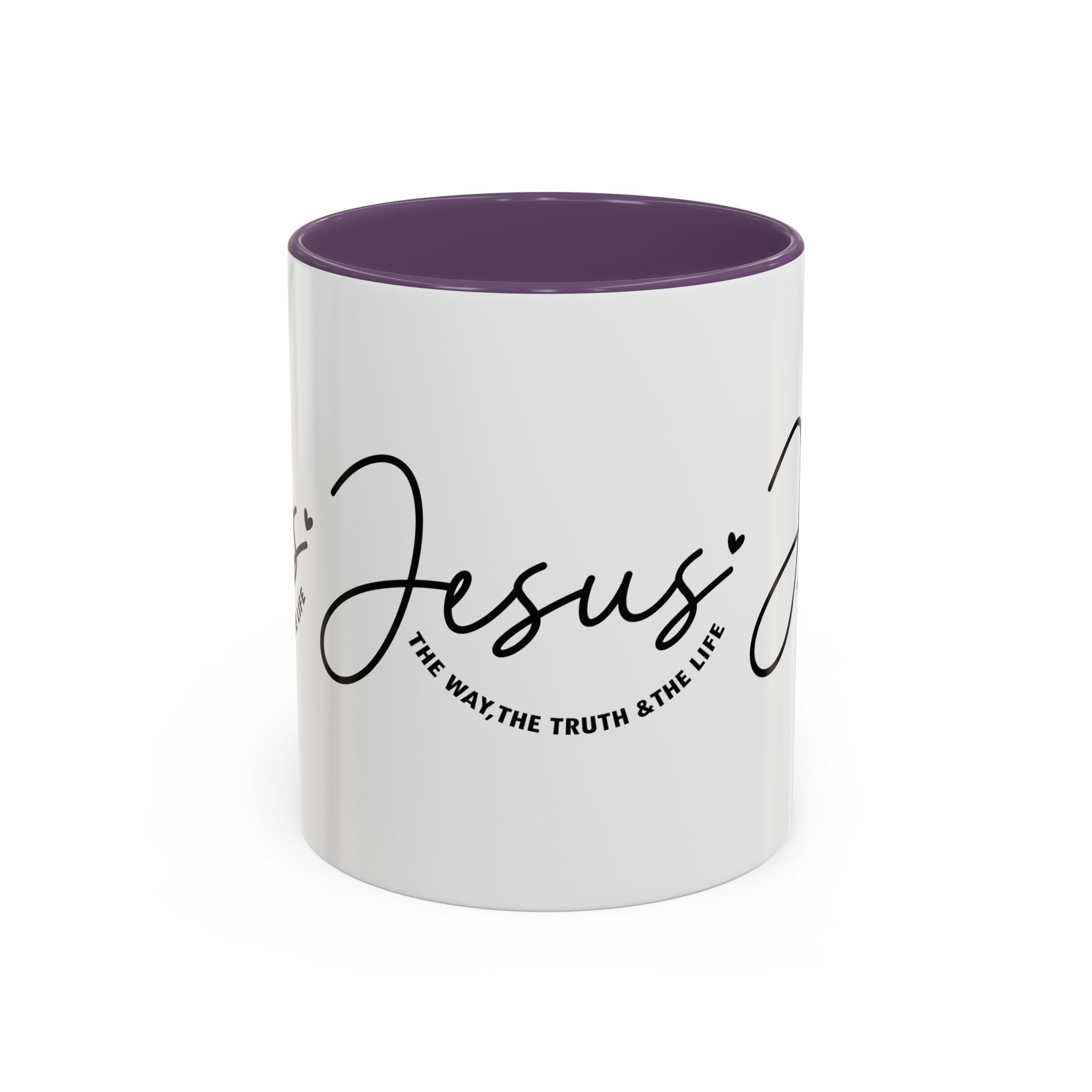 Jesus Is The Way Accent Coffee Mug — Faith Scripture Ceramic (11/15 oz) by Printify