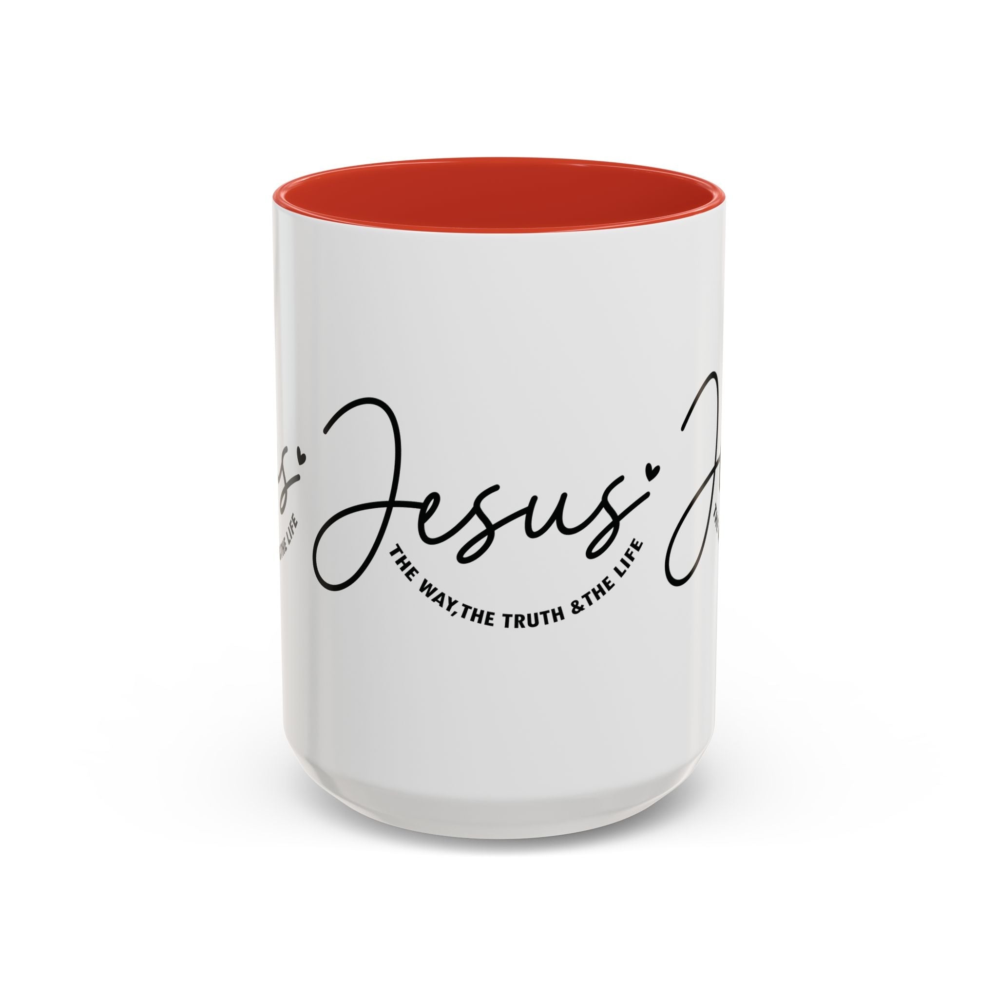 Jesus Is The Way Accent Coffee Mug — Faith Scripture Ceramic (11/15 oz) by Printify