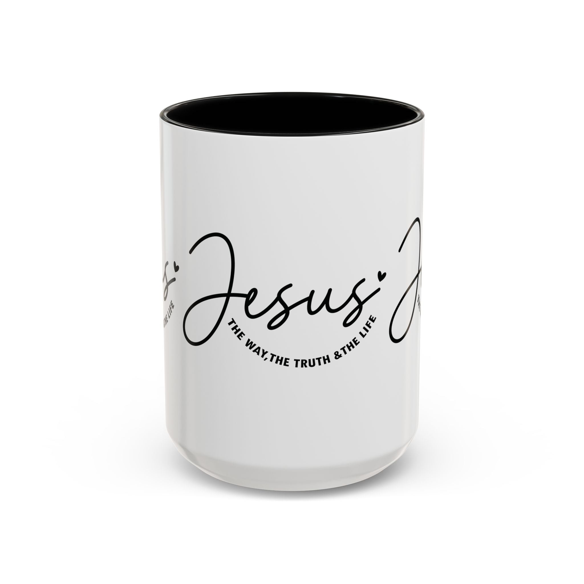 Jesus Is The Way Accent Coffee Mug — Faith Scripture Ceramic (11/15 oz) by Printify
