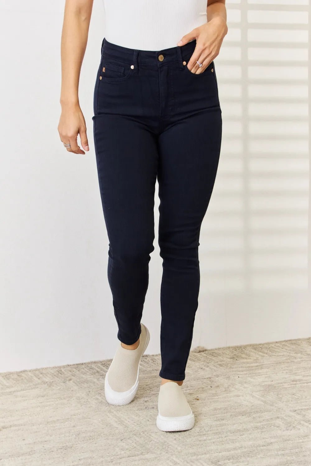 Judy Blue Full Size Garment Dyed Tummy Control Skinny Jeans - Grace & Grit Boutique