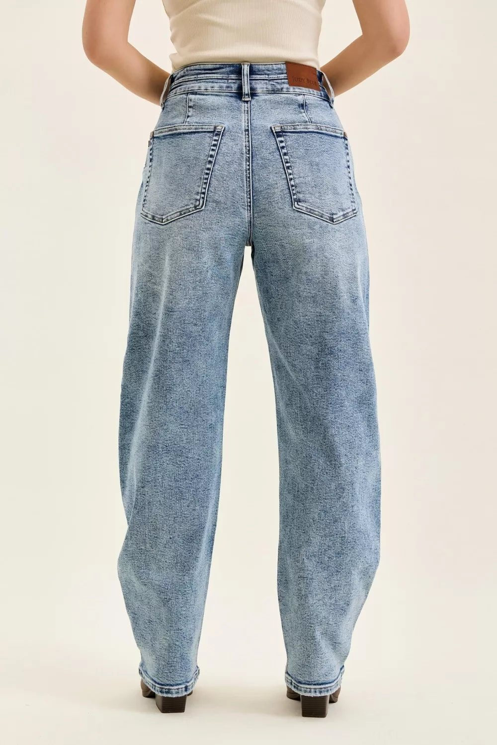 Judy Blue Full Size High Waist Marlow Arc Leg Jeans with Double Waistband Plus Size - Grace & Grit Boutique