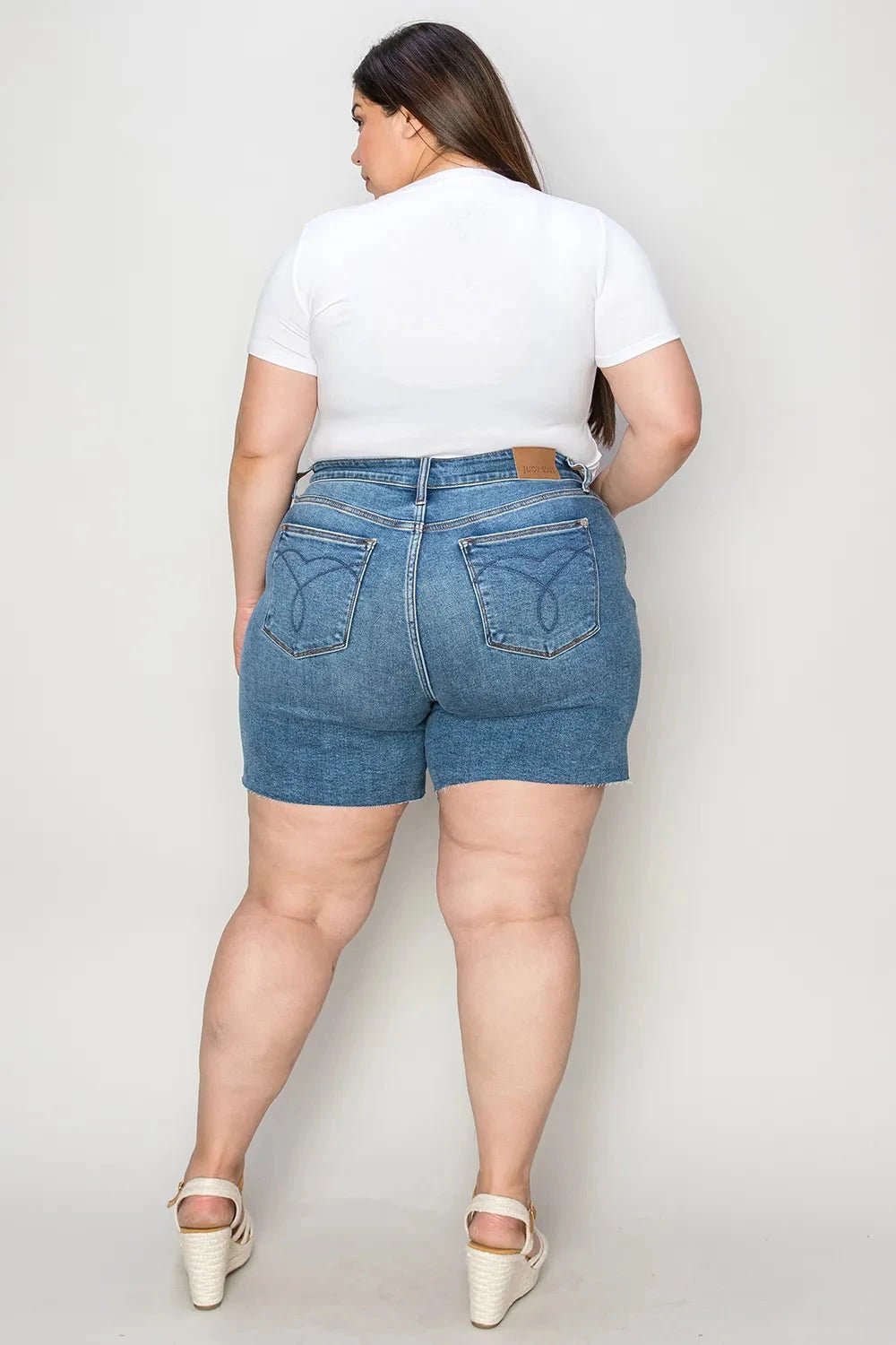 Judy Blue Full Size High Waist Slim Denim Shorts - Grace & Grit Boutique