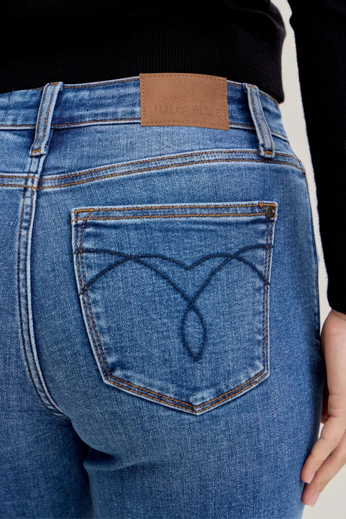 Judy Blue Full Size Mid Rise BF Classic Cuffed Jeans Plus Size - Grace & Grit Boutique