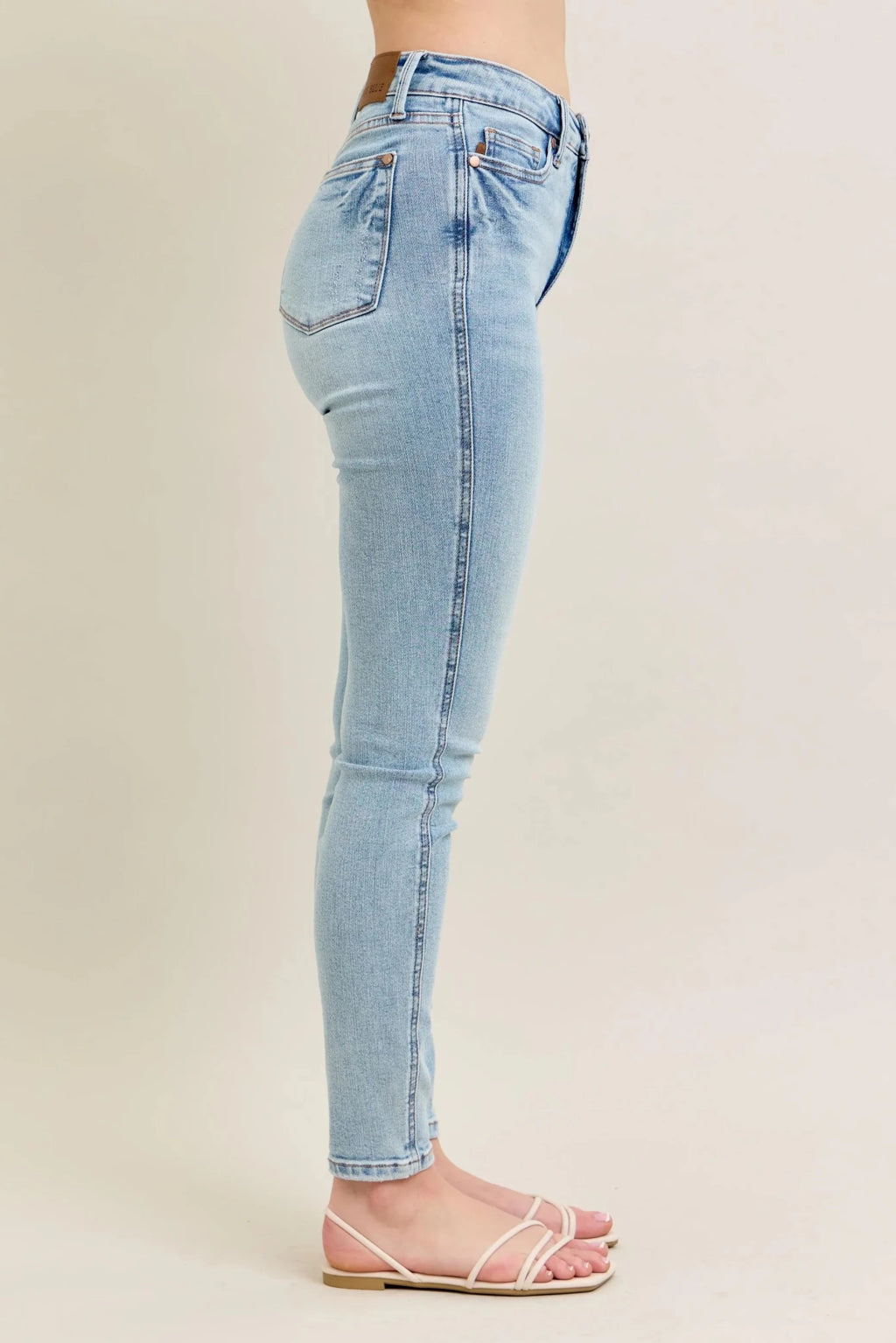 Judy Blue Full Size Mr Tummy Control Vintage Wash Skinny Jeans Plus Size - Grace & Grit Boutique