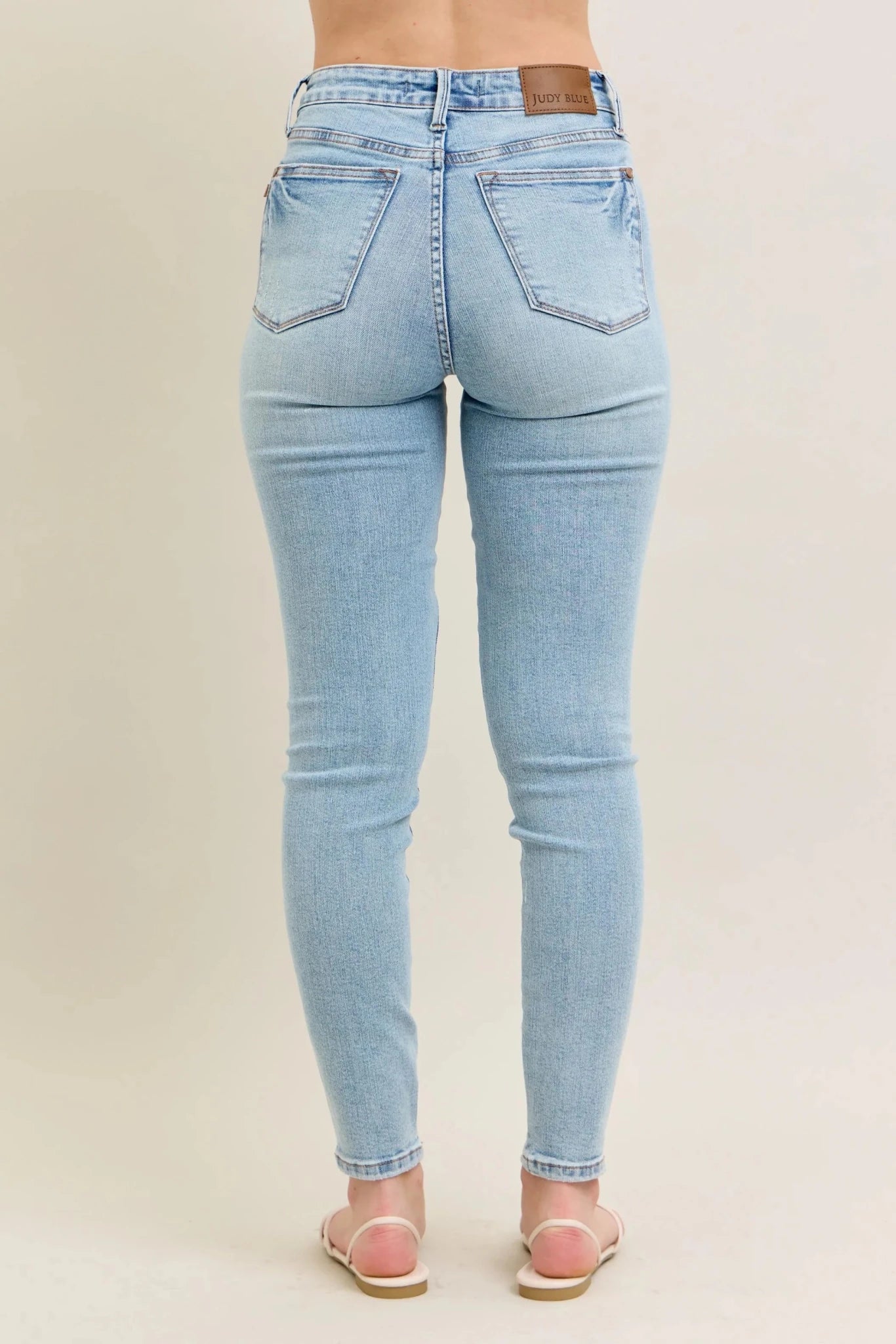 Judy Blue Full Size Mr Tummy Control Vintage Wash Skinny Jeans Plus Size - Grace & Grit Boutique