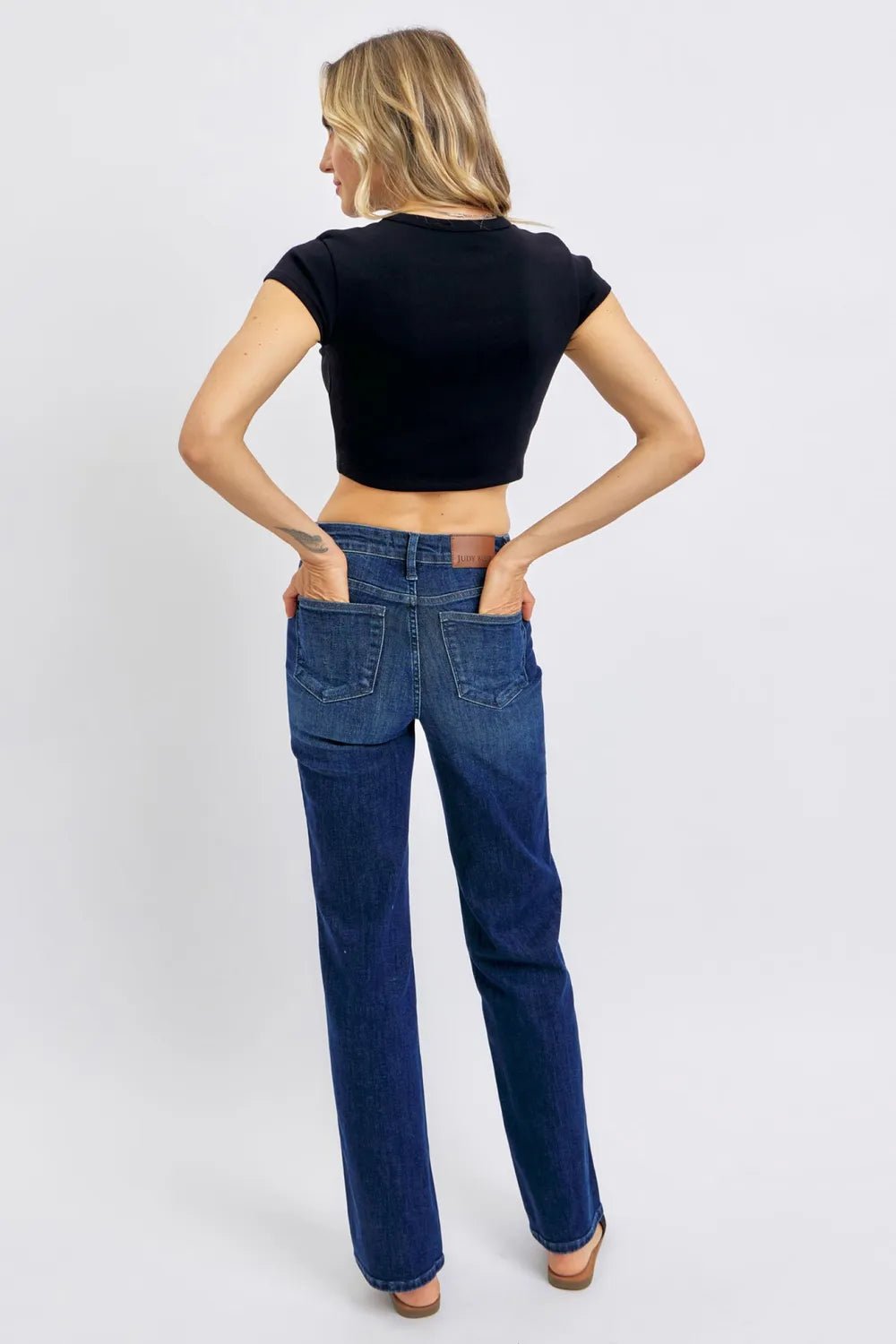 Judy Blue Full Size Tummy Control Straight Jeans Plus Size - Grace & Grit Boutique