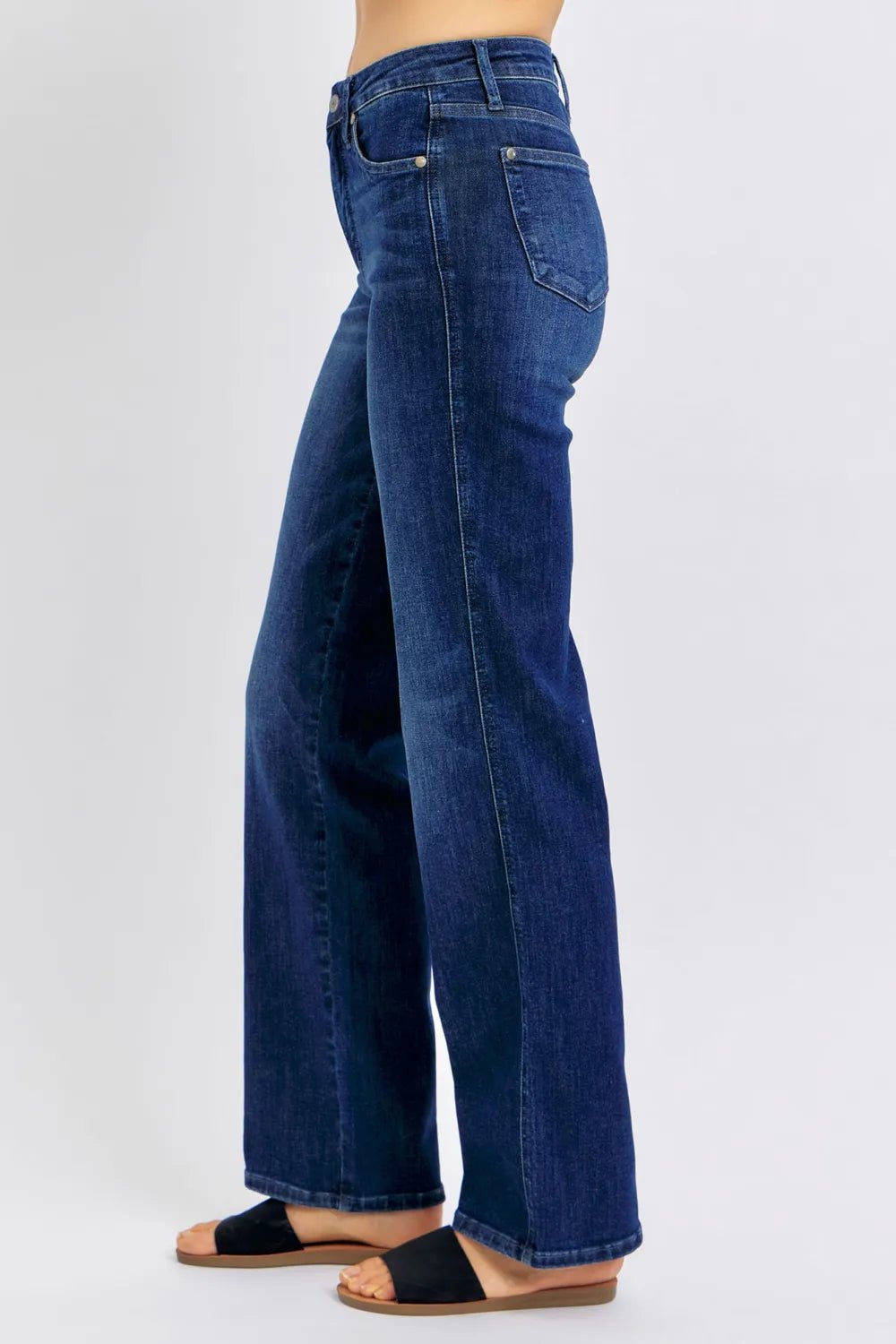 Judy Blue Full Size Tummy Control Straight Jeans Plus Size - Grace & Grit Boutique