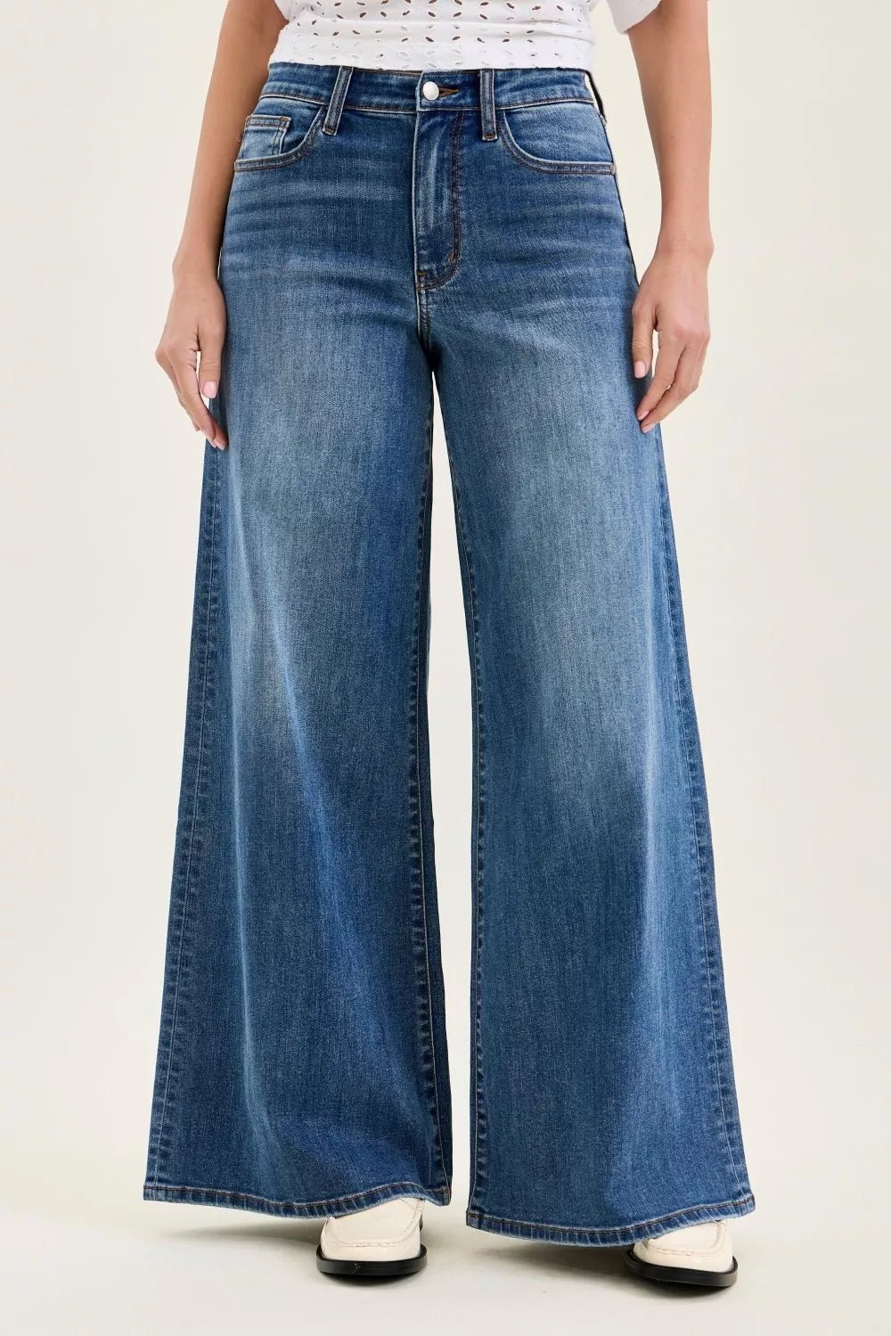 Judy Blue High Waist Palazzo Jeans - Grace & Grit Boutique