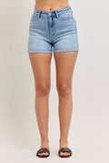 Judy Blue High - Waisted Slim Short with Cell Phone Back Pockets - Grace & Grit Boutique