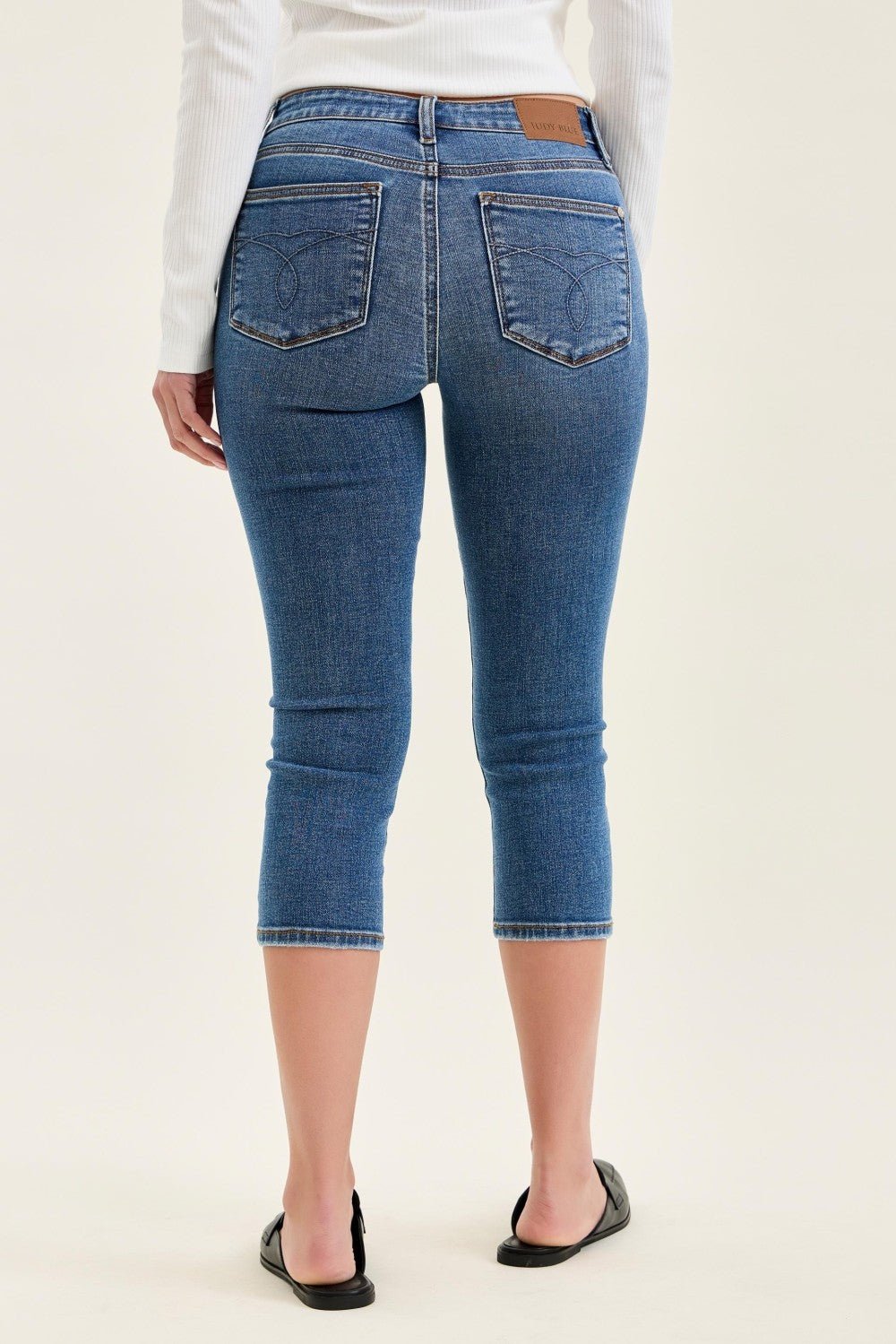 Judy Blue Mid - Rise Stretch Capri Jeans - Grace & Grit Boutique