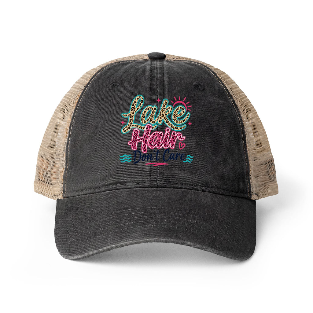 Lake Hair Don’t Care Leopard Print Trucker Hat - Grace & Grit Boutique