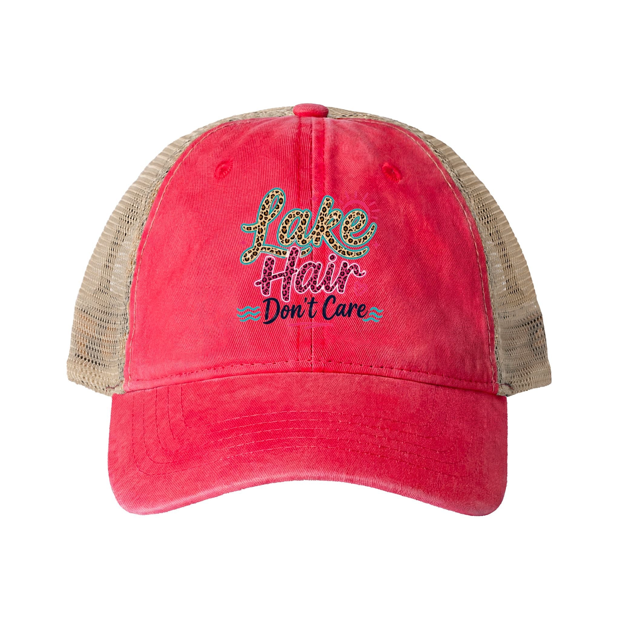 Lake Hair Don’t Care Leopard Print Trucker Hat - Grace & Grit Boutique