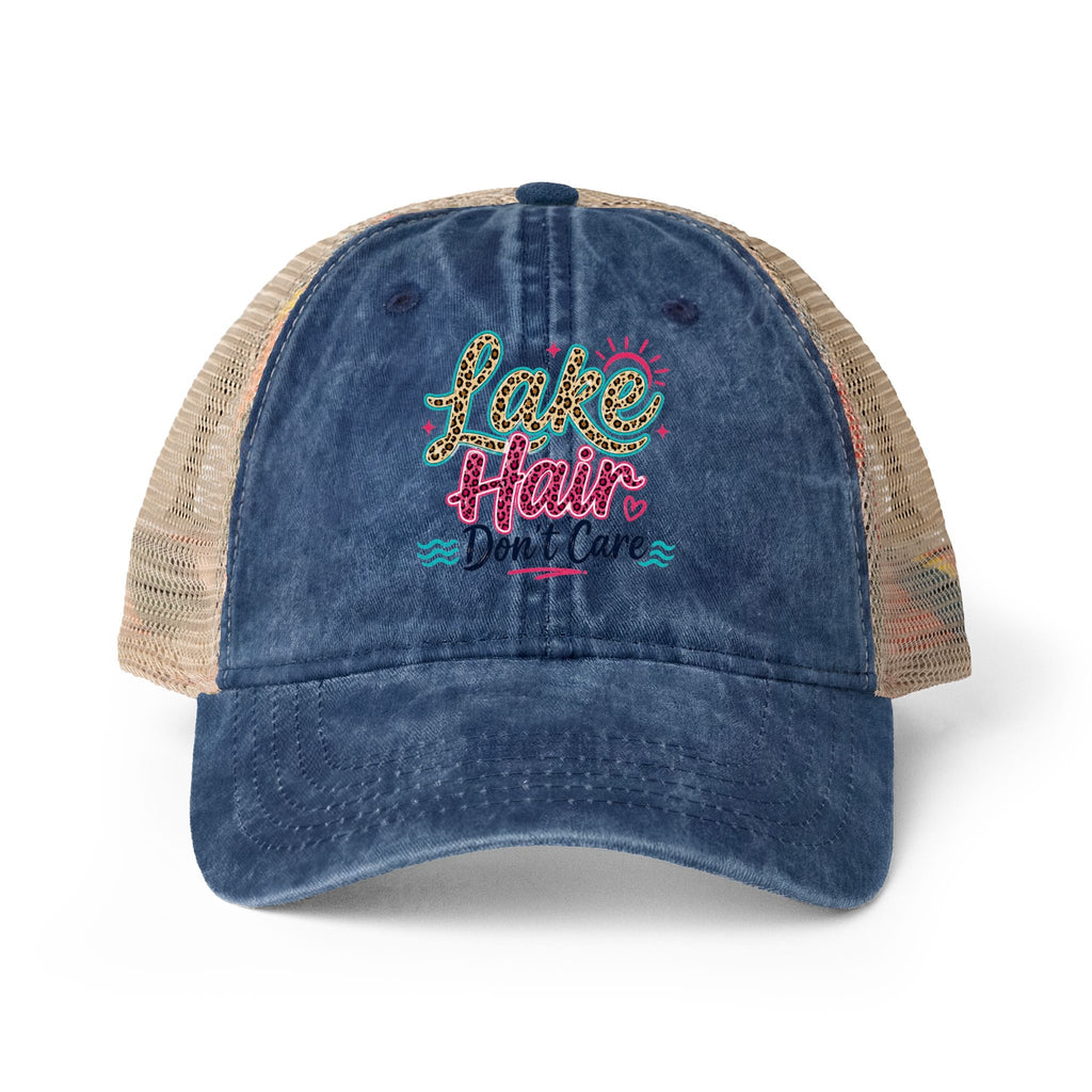 Lake Hair Don’t Care Leopard Print Trucker Hat - Grace & Grit Boutique