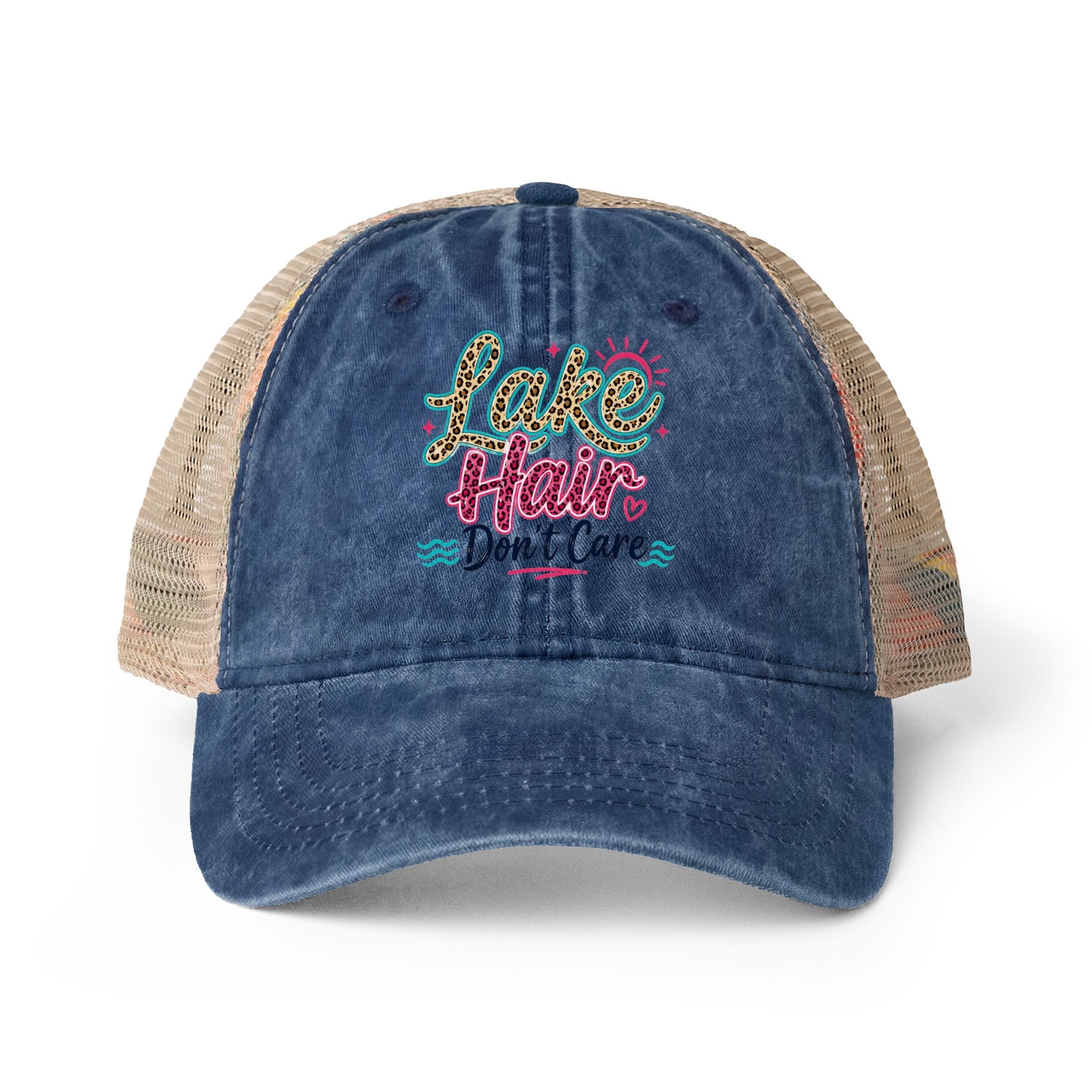 Lake Hair Don’t Care Leopard Print Trucker Hat - Grace & Grit Boutique