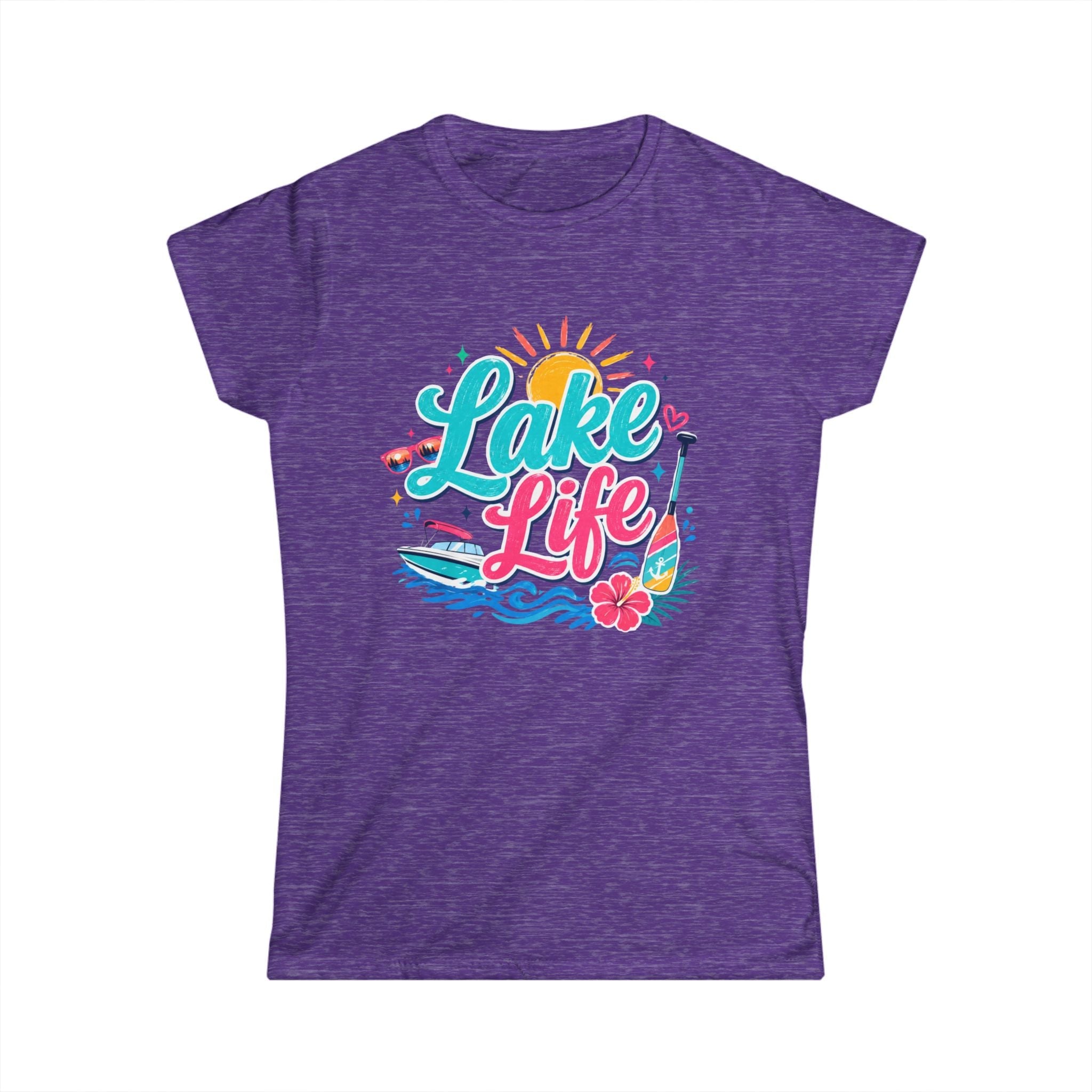 Lake Life Women's Tee – Bright Summer Paddleboard & Sunshine Graphic by Printify