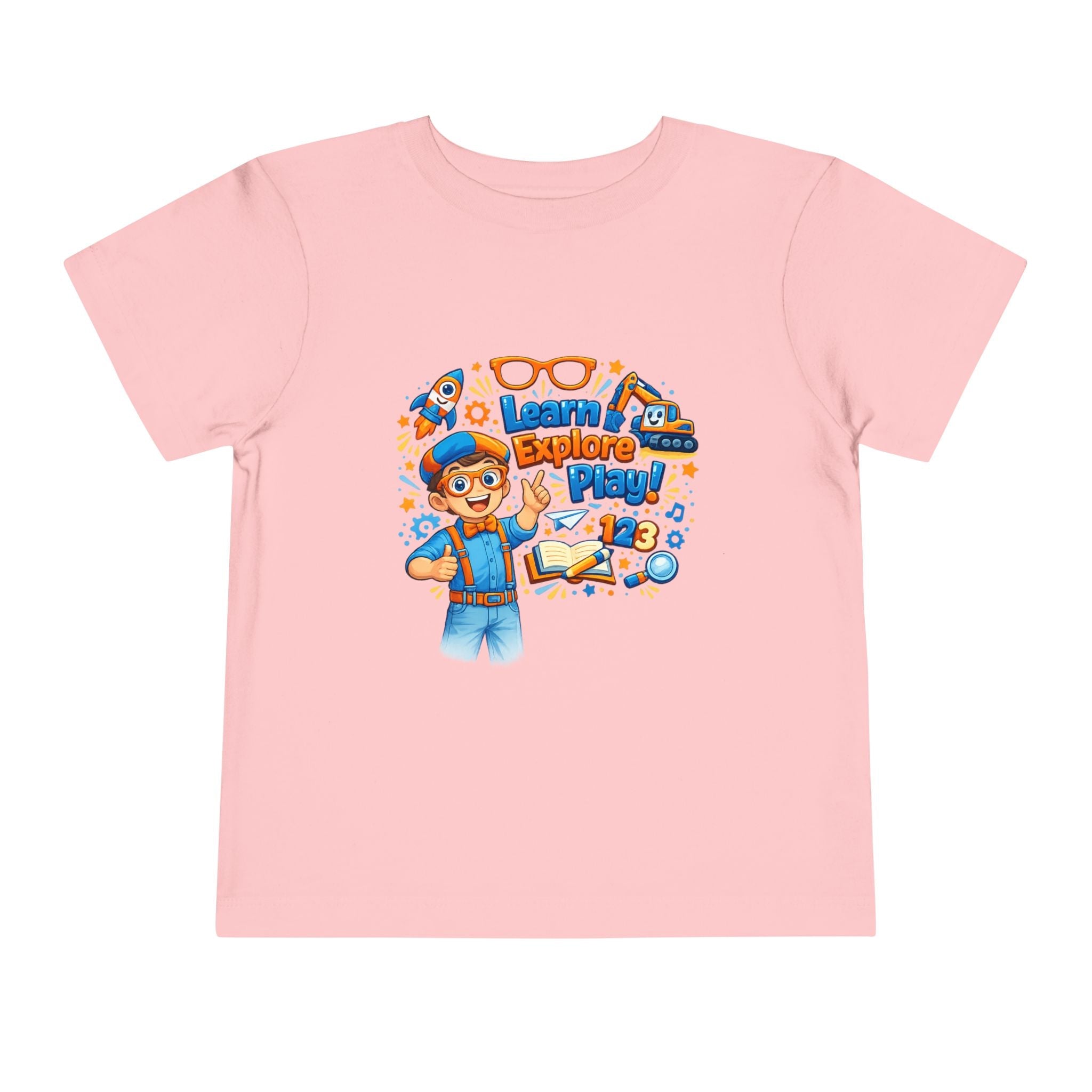 Learn Explore Play Toddler Tee — Educational Kids Shirt by Printify