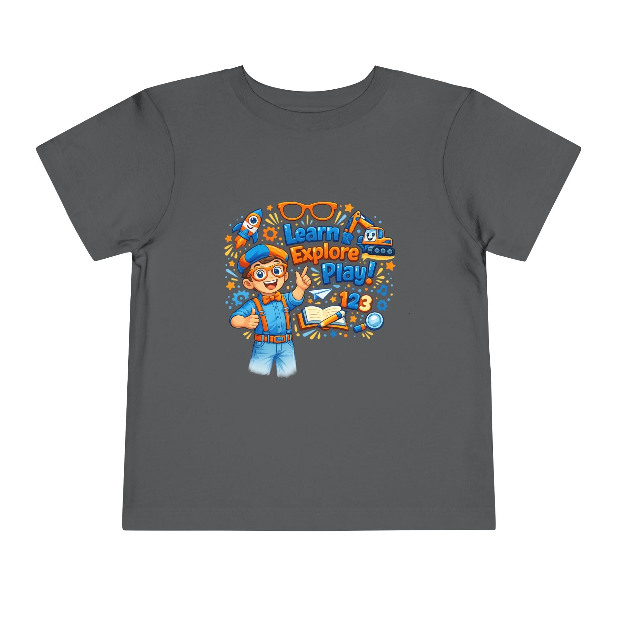 Learn Explore Play Toddler Tee — Educational Kids Shirt by Printify