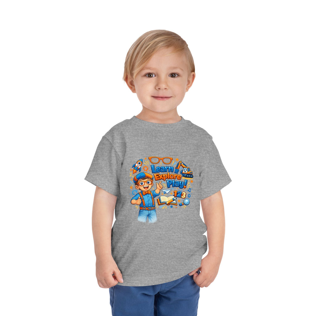 Learn Explore Play Toddler Tee — Educational Kids Shirt - Grace & Grit Boutique