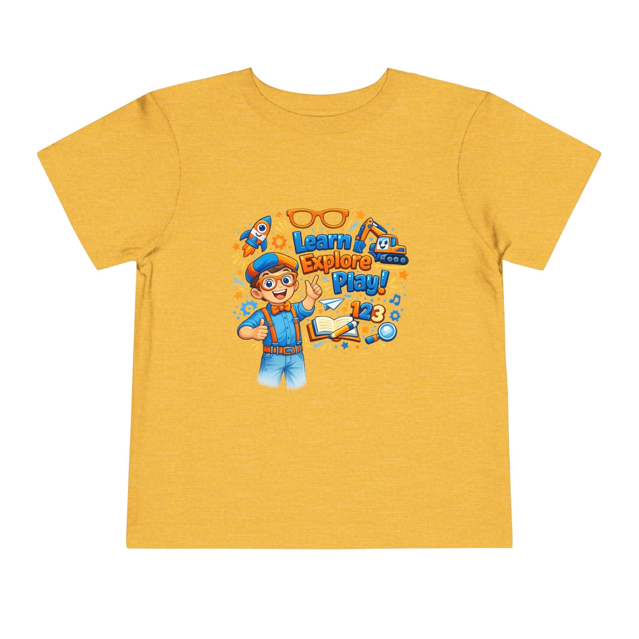 Learn Explore Play Toddler Tee — Educational Kids Shirt by Printify