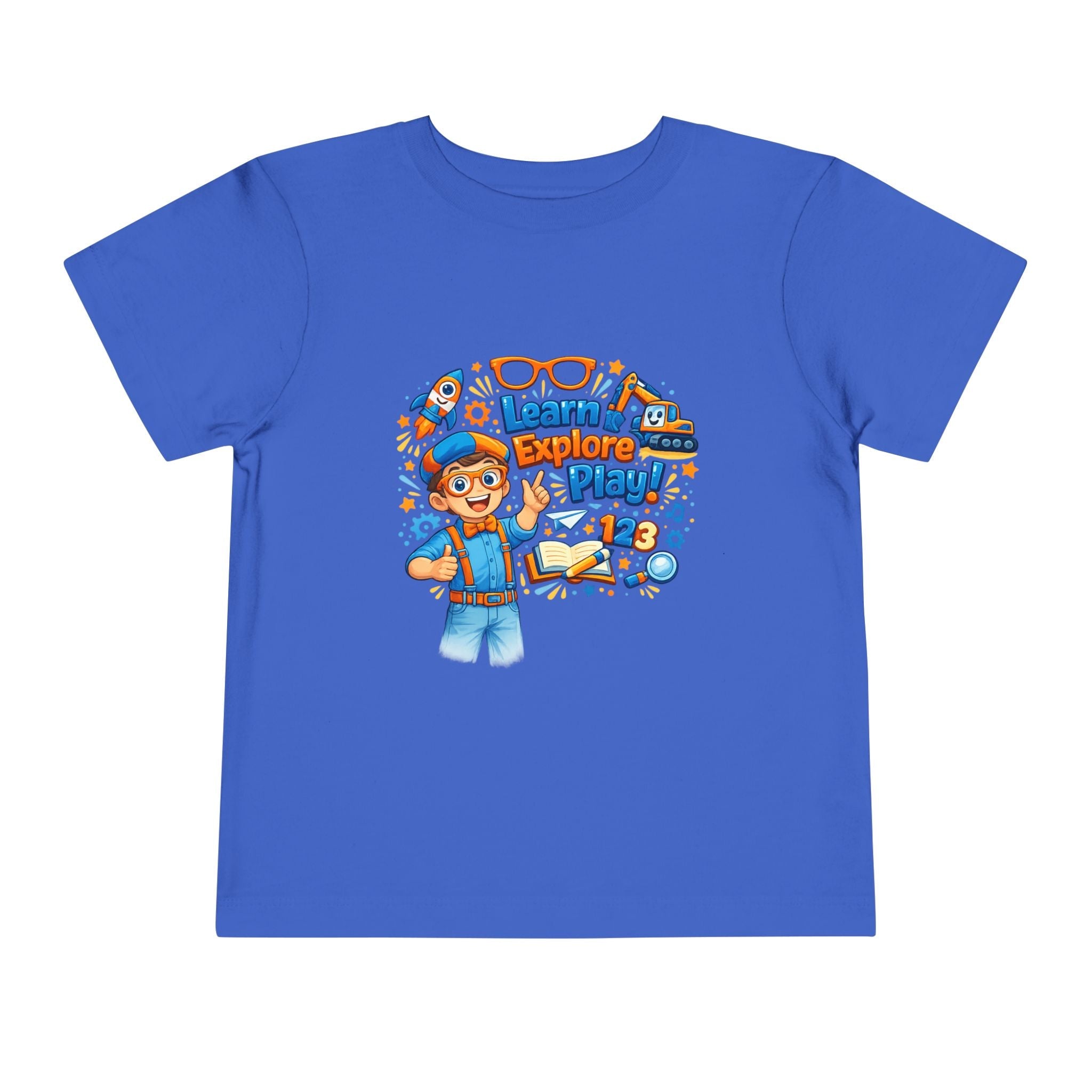 Learn Explore Play Toddler Tee — Educational Kids Shirt by Printify