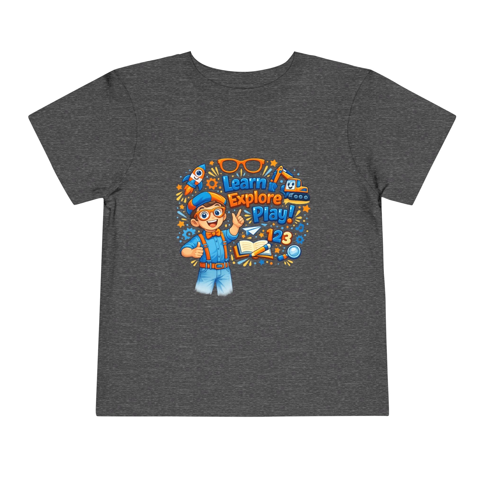 Learn Explore Play Toddler Tee — Educational Kids Shirt by Printify