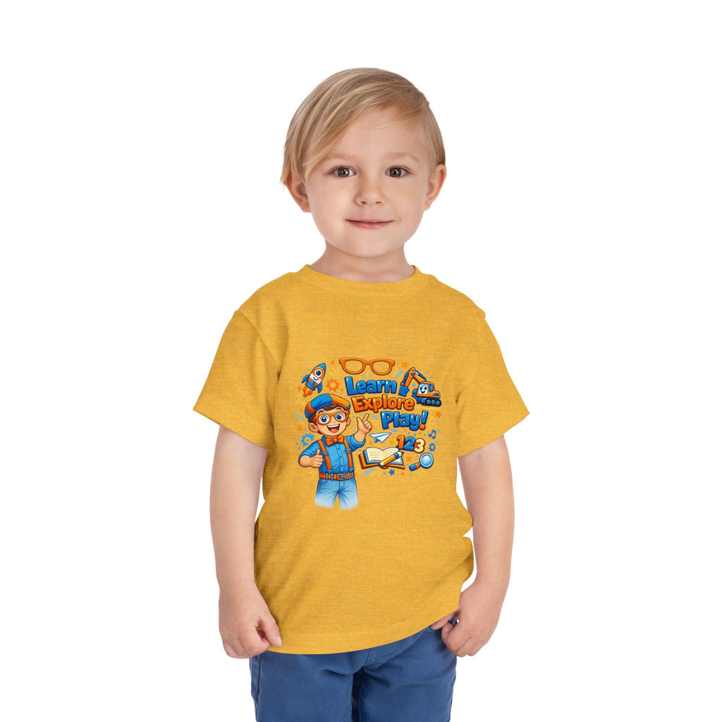 Learn Explore Play Toddler Tee — Educational Kids Shirt - Grace & Grit Boutique