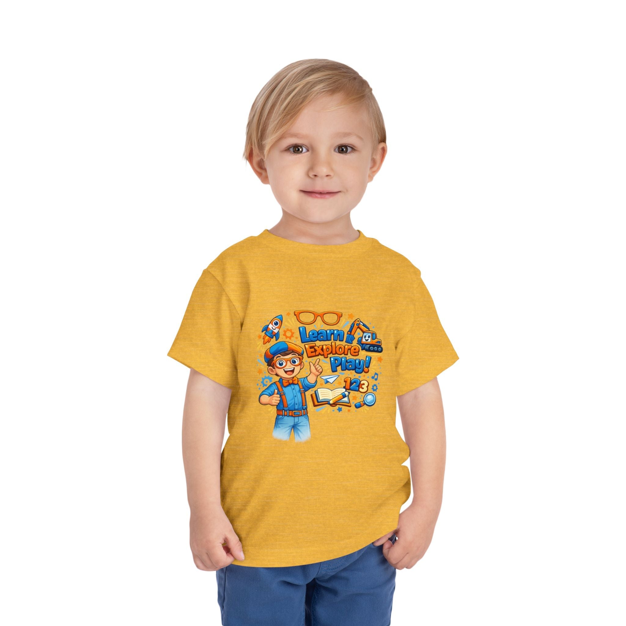 Learn Explore Play Toddler Tee — Educational Kids Shirt - Grace & Grit Boutique