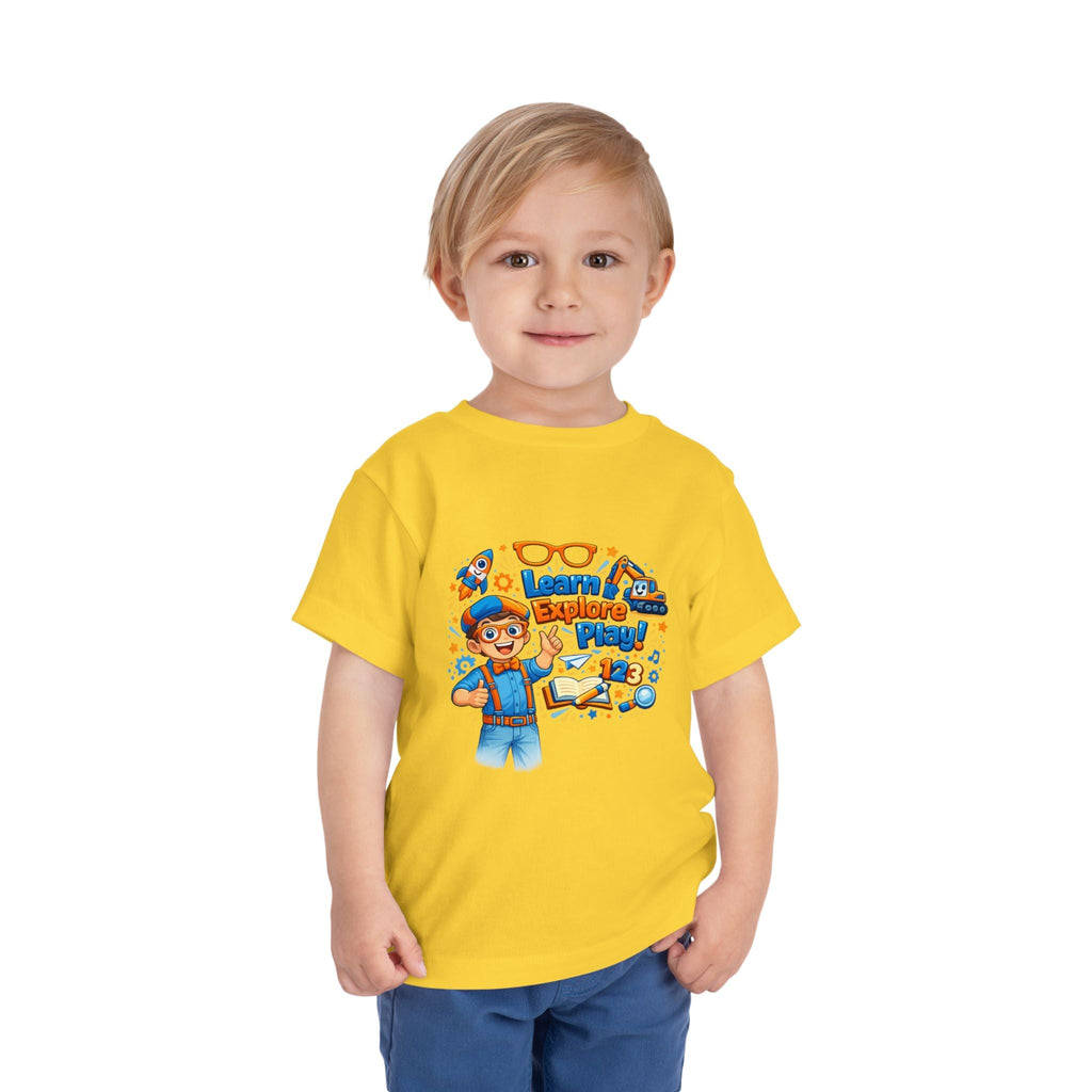 Learn Explore Play Toddler Tee — Educational Kids Shirt - Grace & Grit Boutique