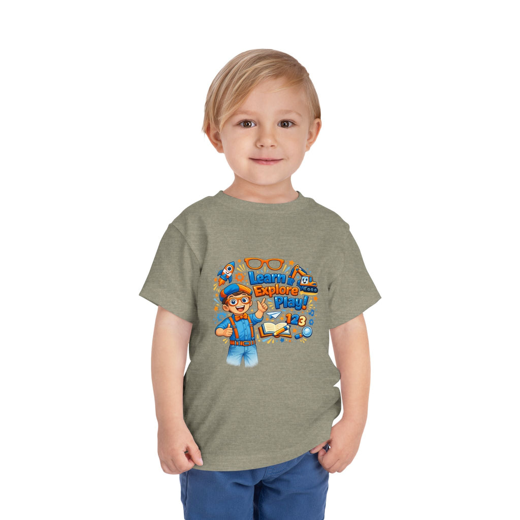 Learn Explore Play Toddler Tee — Educational Kids Shirt - Grace & Grit Boutique