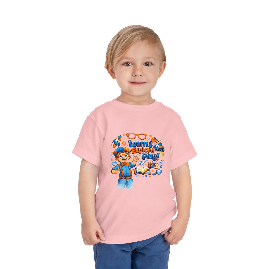 Learn Explore Play Toddler Tee — Educational Kids Shirt - Grace & Grit Boutique