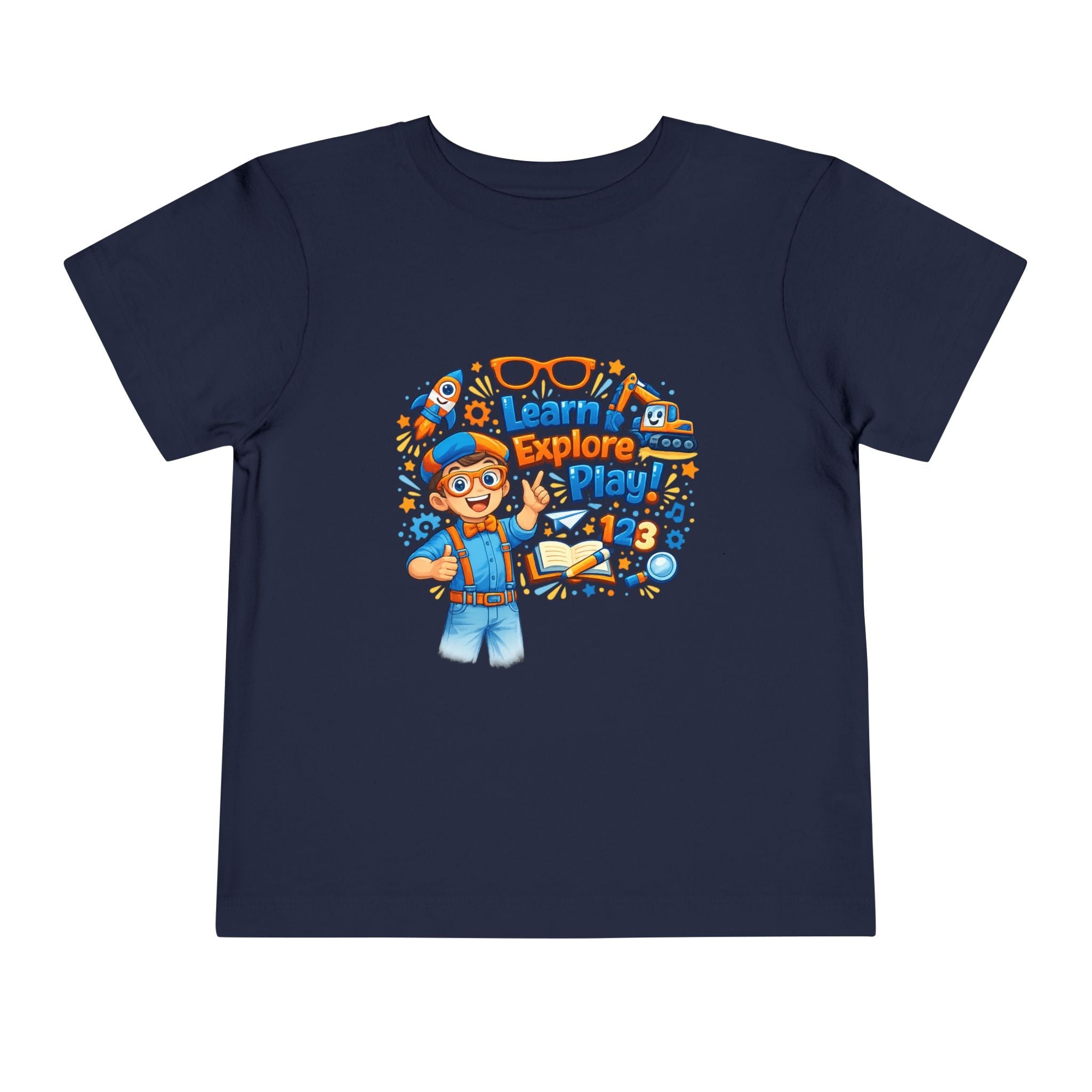 Learn Explore Play Toddler Tee — Educational Kids Shirt by Printify