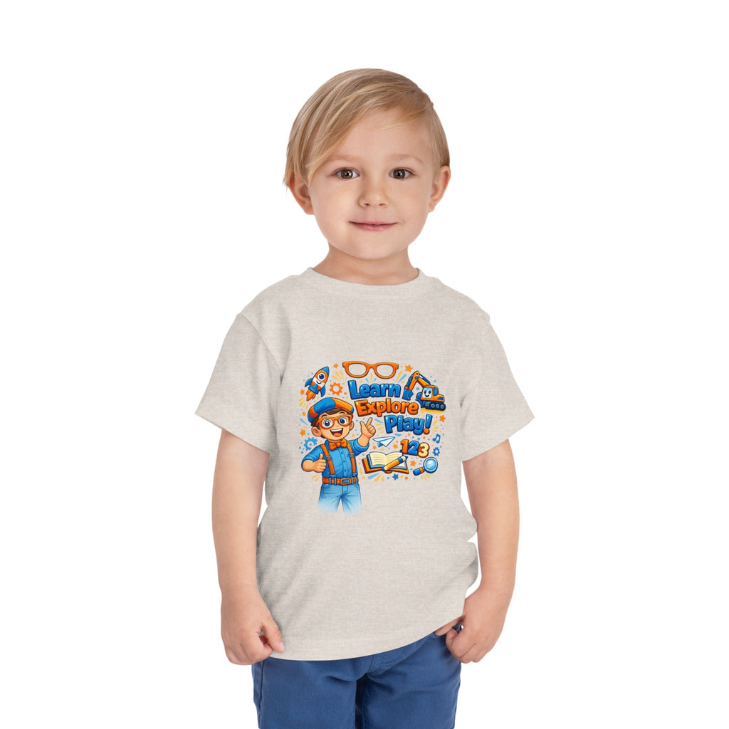 Learn Explore Play Toddler Tee — Educational Kids Shirt - Grace & Grit Boutique