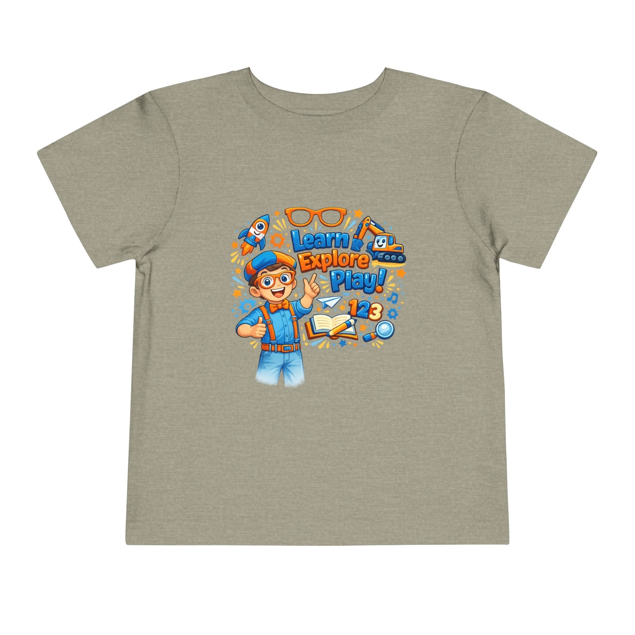 Learn Explore Play Toddler Tee — Educational Kids Shirt by Printify