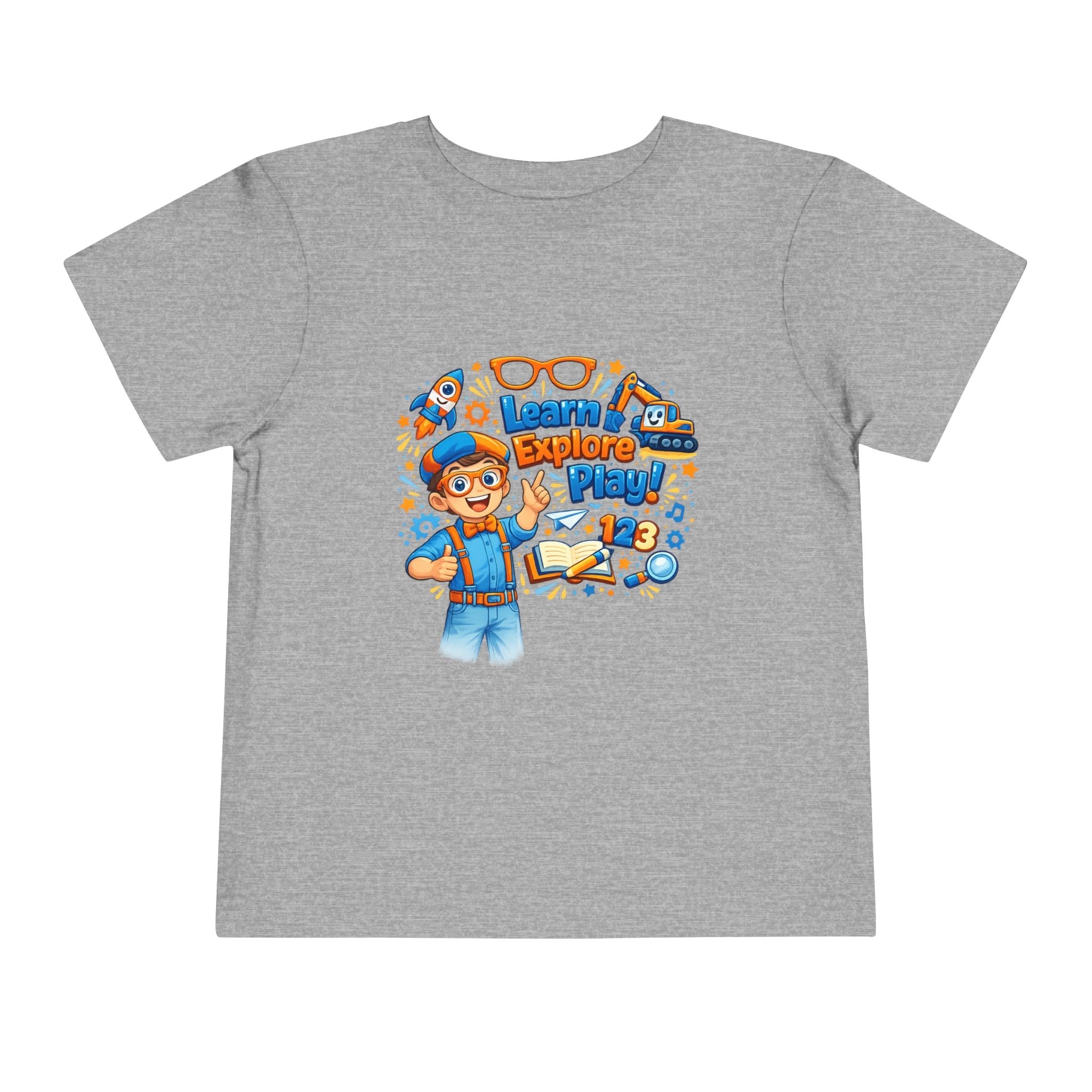 Learn Explore Play Toddler Tee — Educational Kids Shirt by Printify