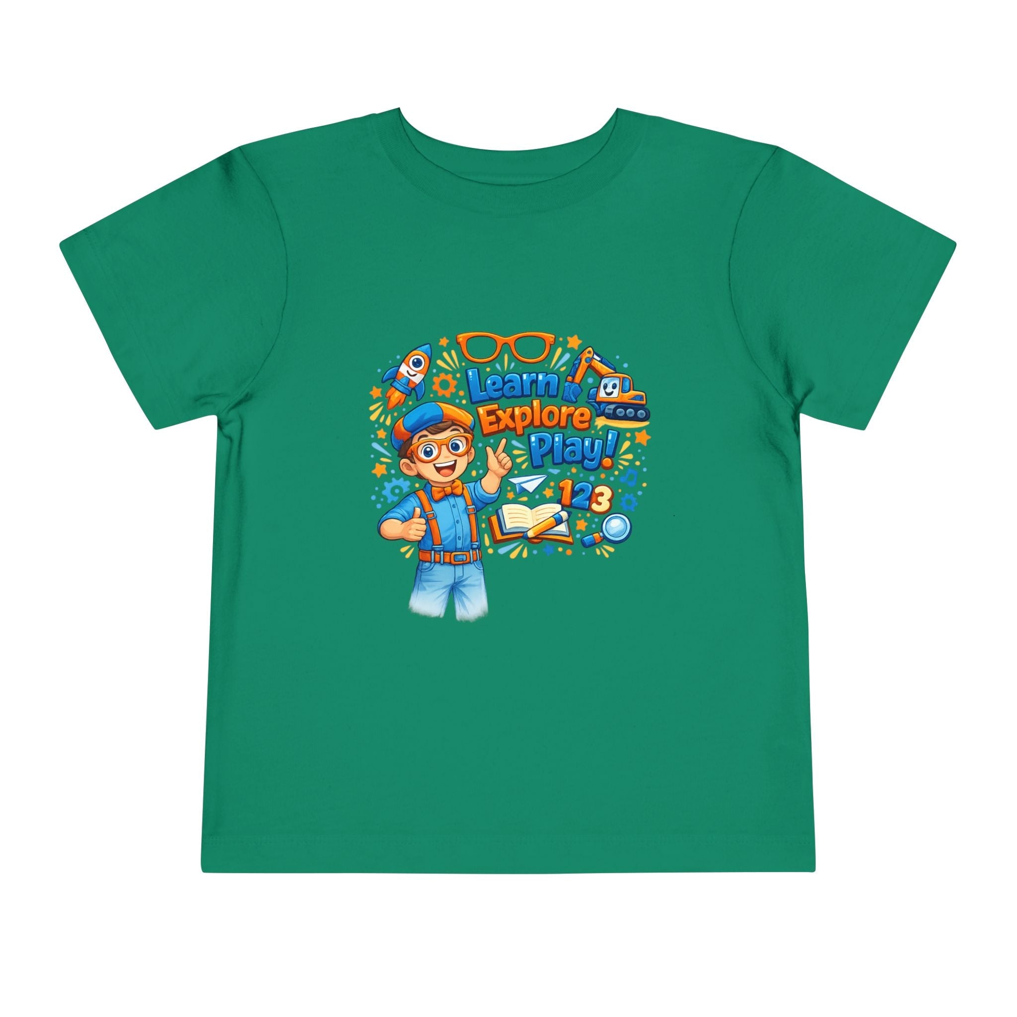 Learn Explore Play Toddler Tee — Educational Kids Shirt by Printify