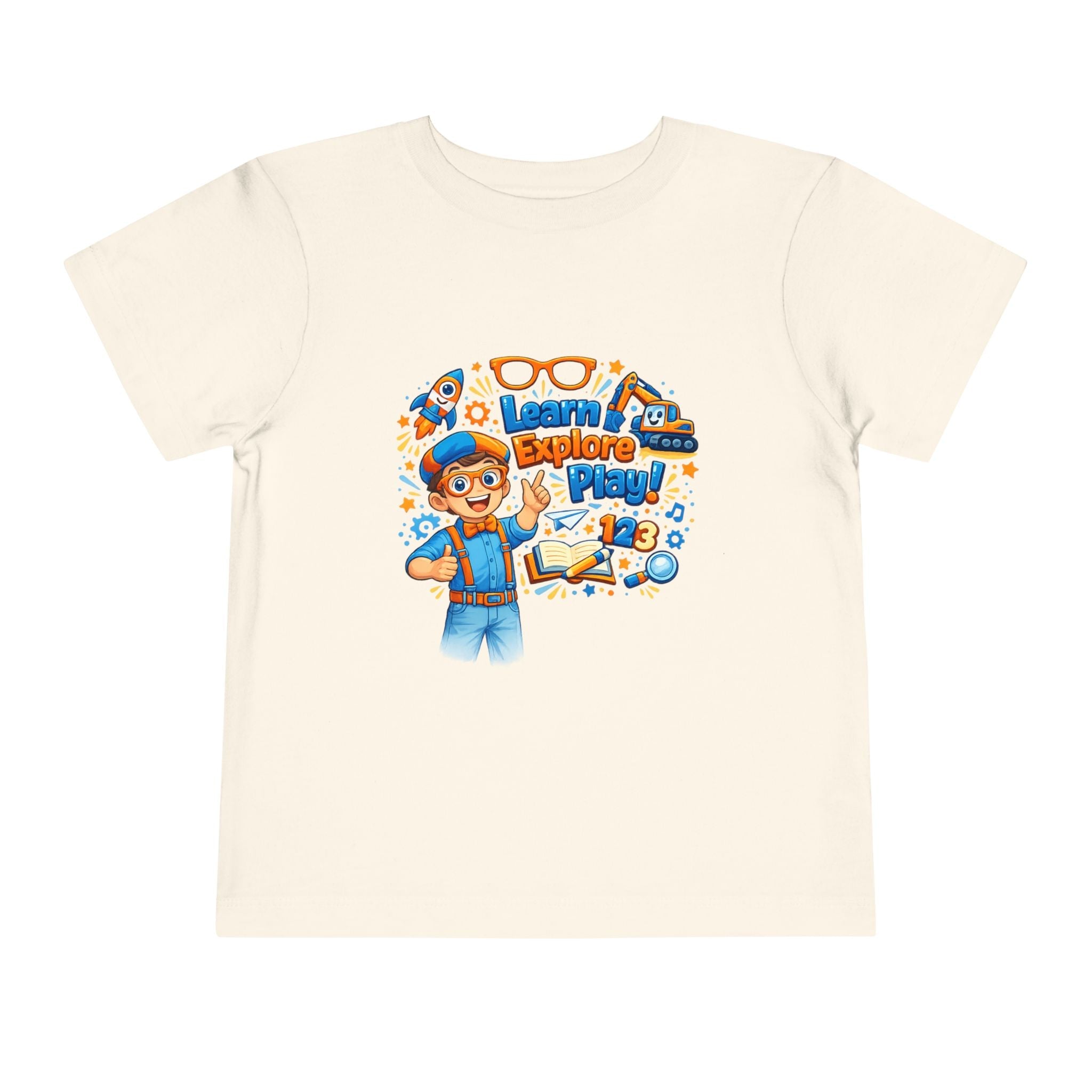 Learn Explore Play Toddler Tee — Educational Kids Shirt by Printify