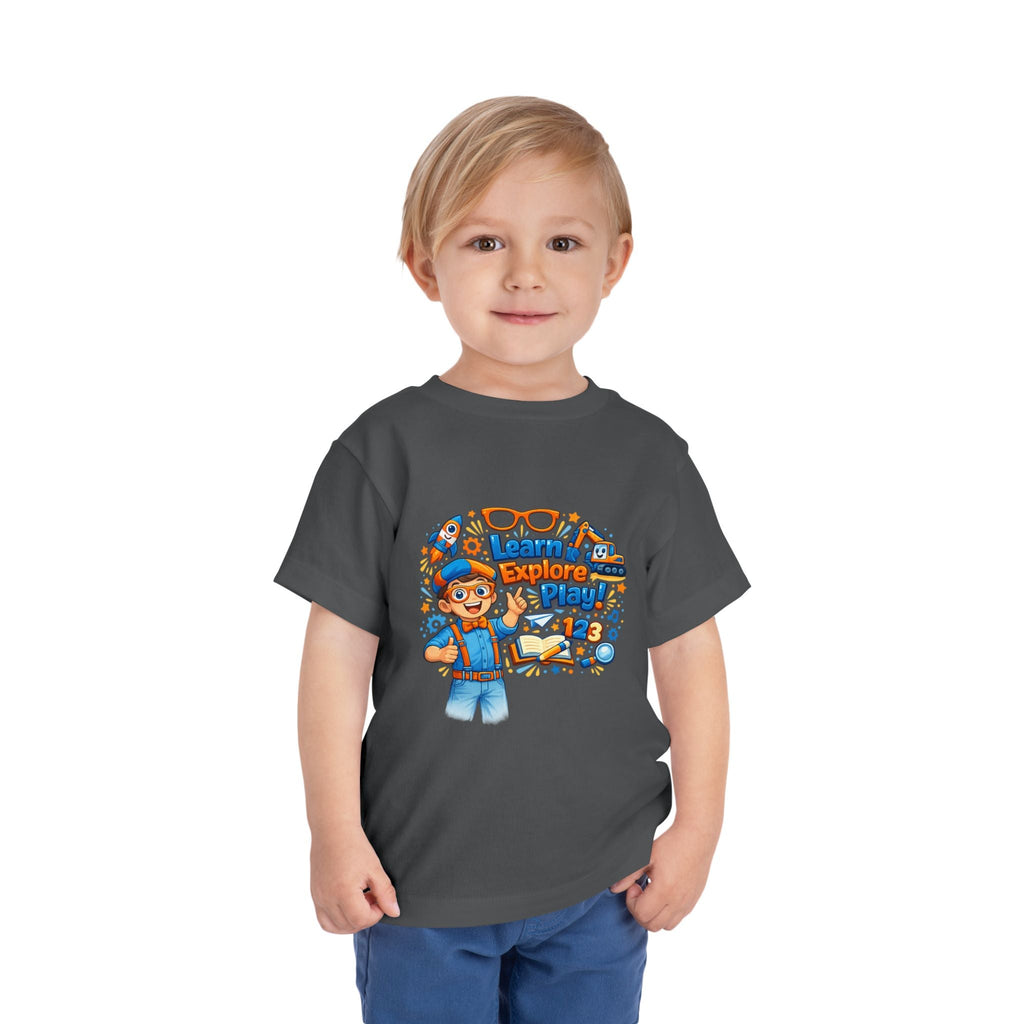Learn Explore Play Toddler Tee — Educational Kids Shirt - Grace & Grit Boutique