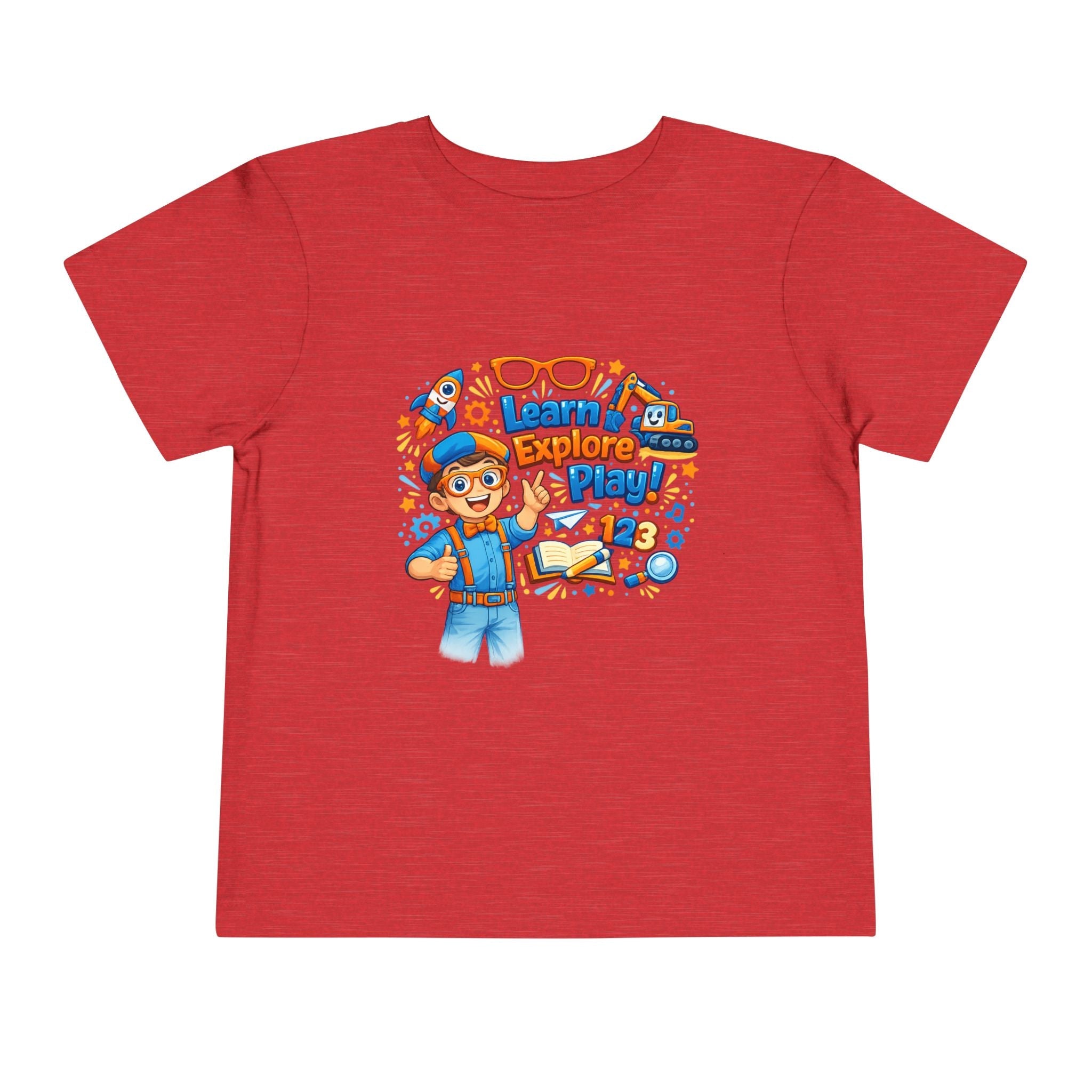Learn Explore Play Toddler Tee — Educational Kids Shirt by Printify