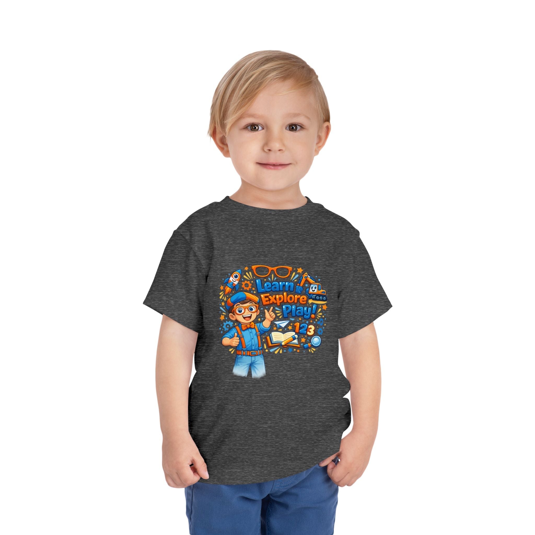 Learn Explore Play Toddler Tee — Educational Kids Shirt - Grace & Grit Boutique