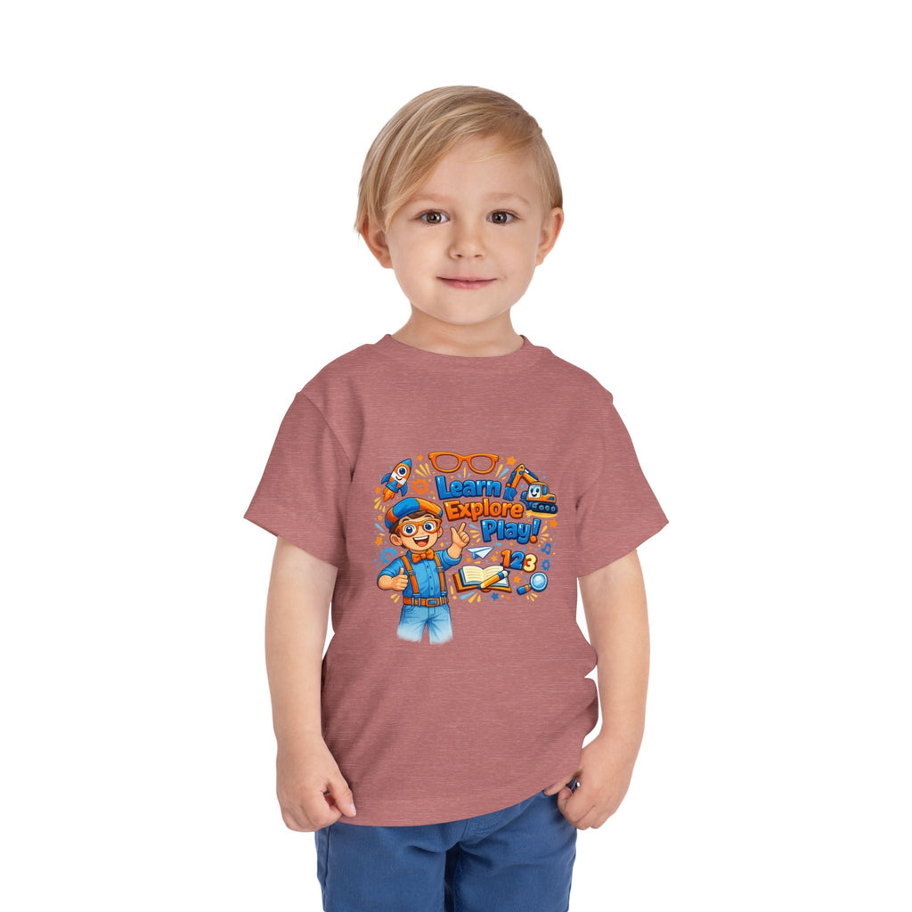 Learn Explore Play Toddler Tee — Educational Kids Shirt - Grace & Grit Boutique
