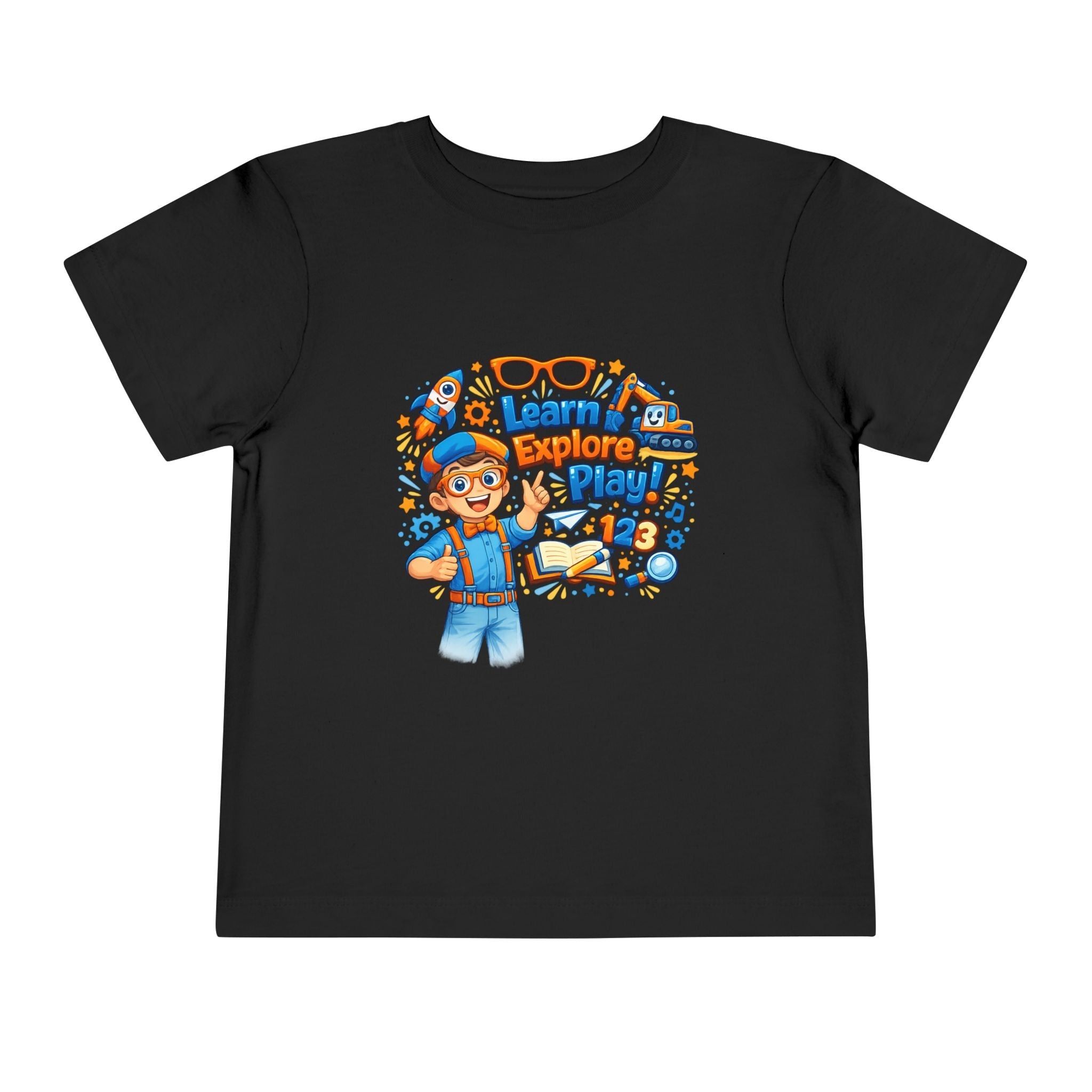 Learn Explore Play Toddler Tee — Educational Kids Shirt by Printify