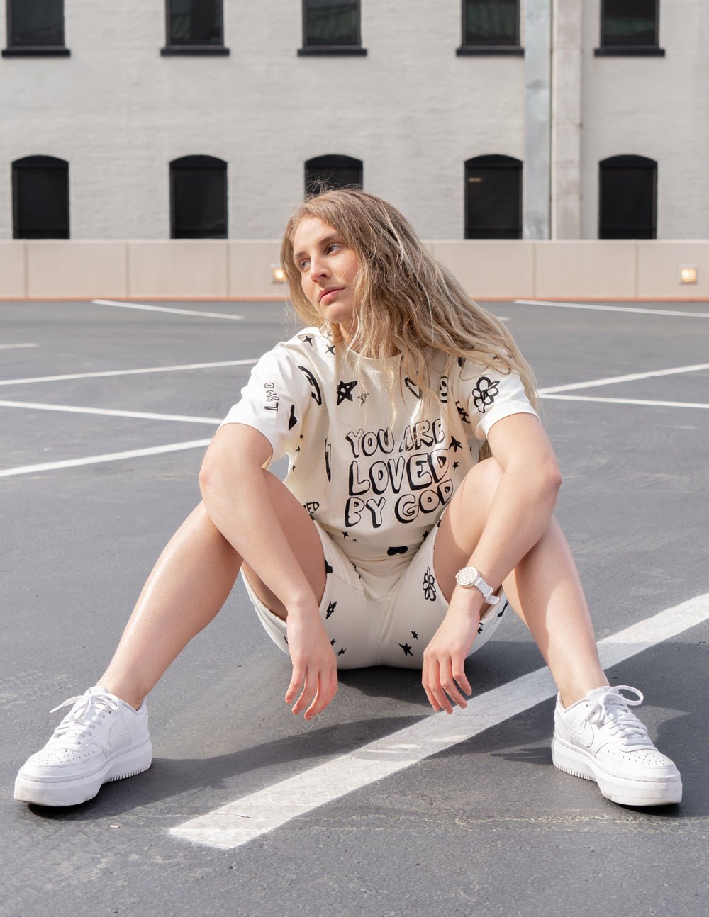 Loved By God All - Over Cream Unisex Short - Grace & Grit Boutique