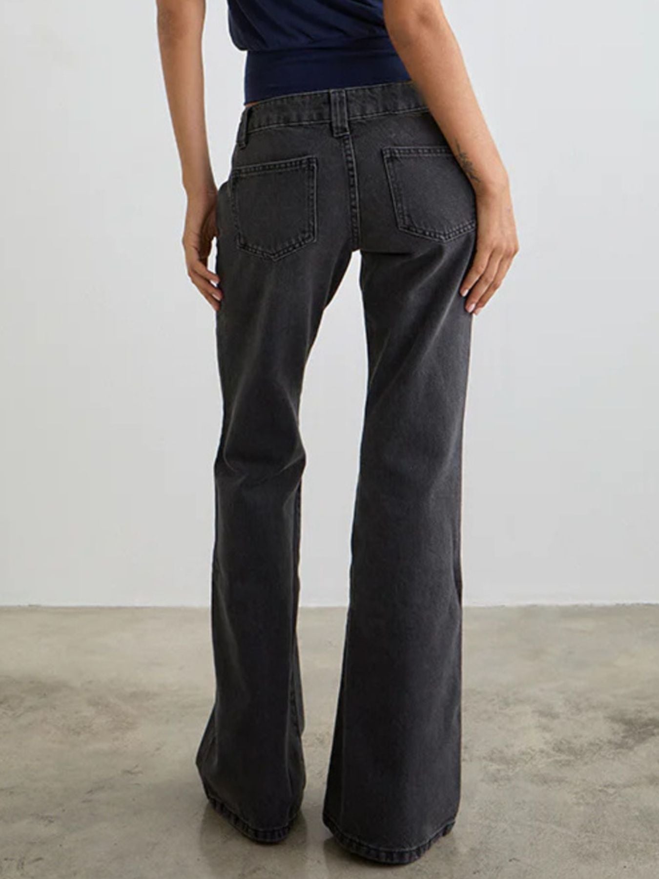 Low Rise Flare Leg Jeans - Stylish and Comfortable - Grace & Grit Boutique