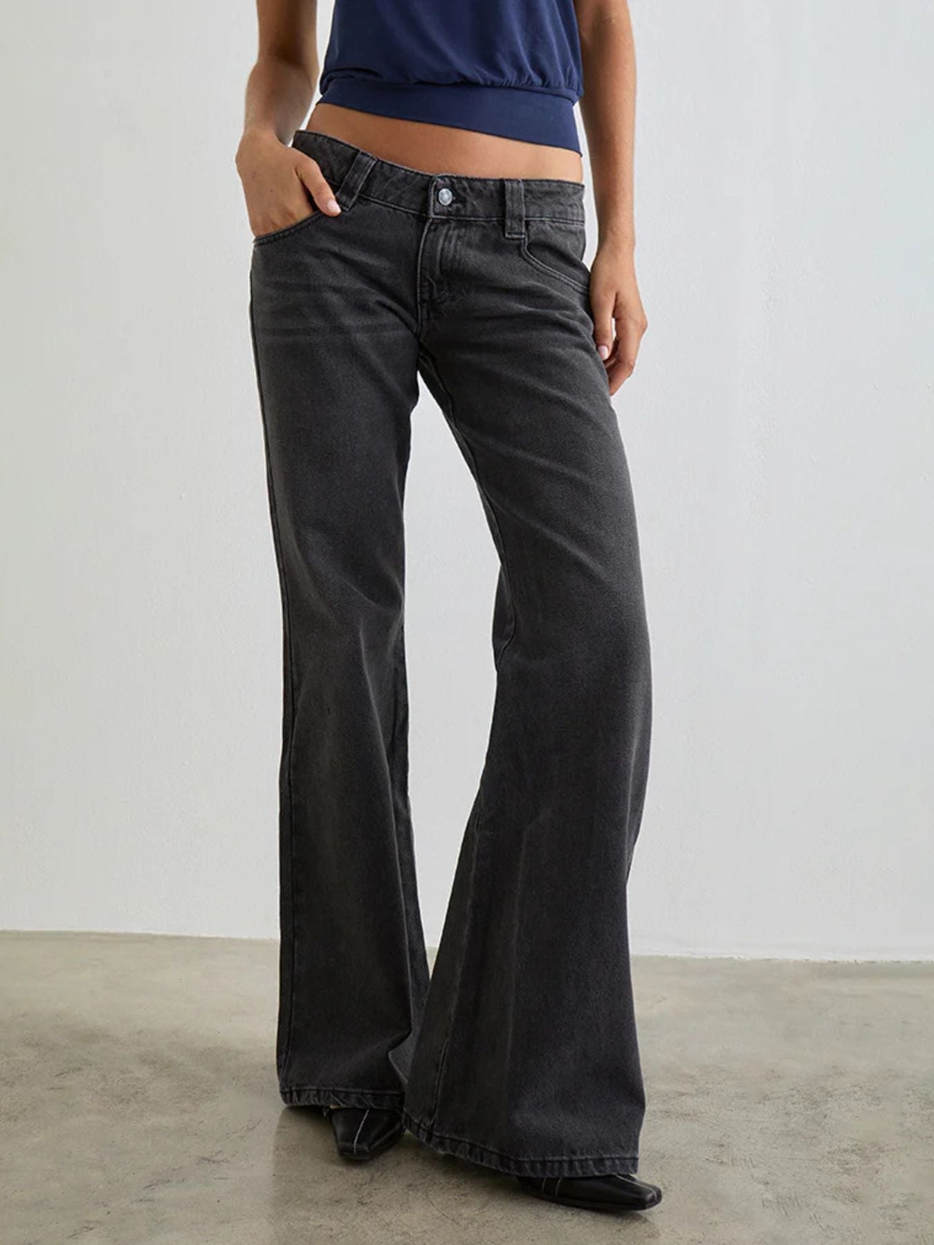 Low Rise Flare Leg Jeans - Stylish and Comfortable by Trendsi