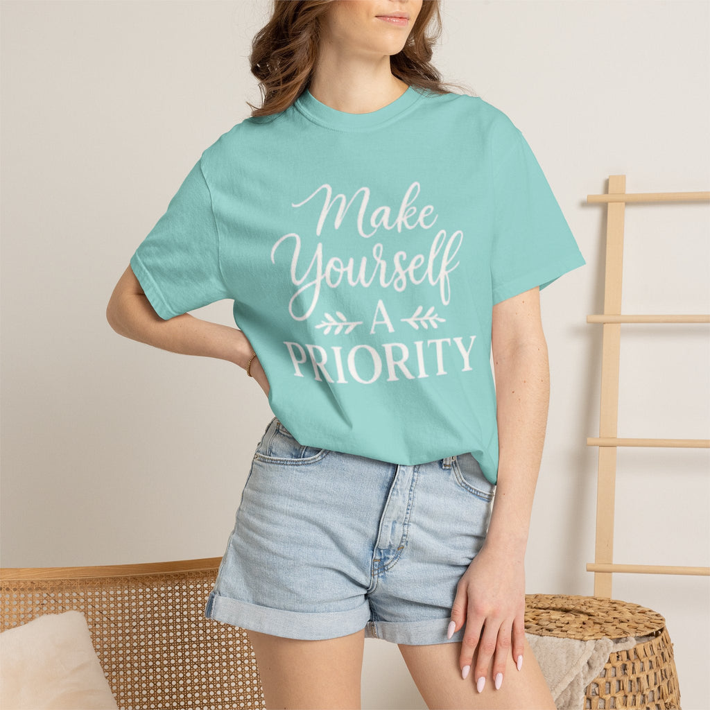 Make Yourself a Priority T-Shirt — Self - Care Inspirational Tee - Grace & Grit Boutique