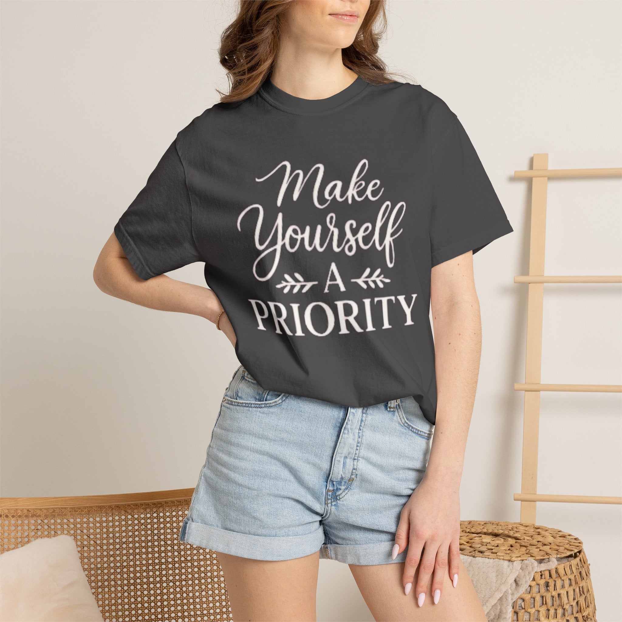 Make Yourself a Priority T-Shirt — Self - Care Inspirational Tee - Grace & Grit Boutique