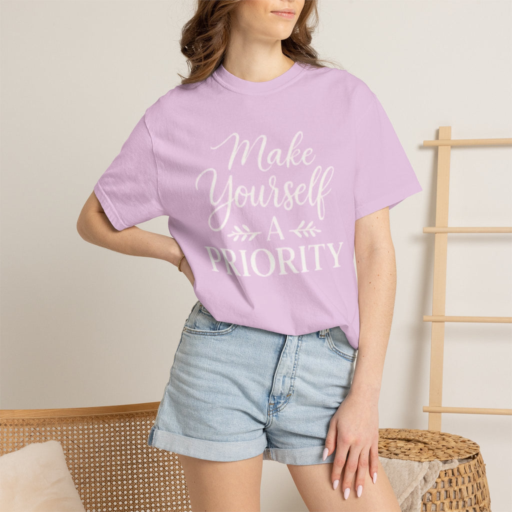 Make Yourself a Priority T-Shirt — Self - Care Inspirational Tee - Grace & Grit Boutique