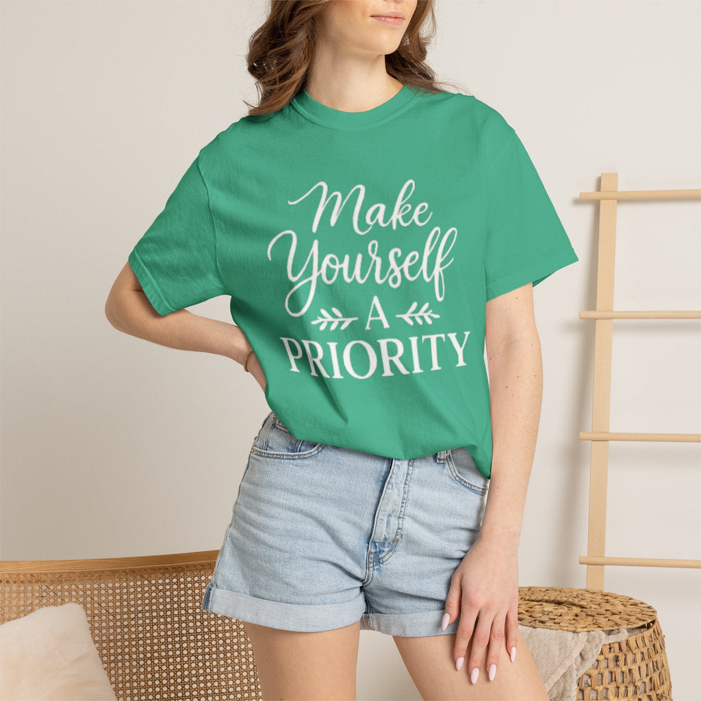 Make Yourself a Priority T-Shirt — Self - Care Inspirational Tee - Grace & Grit Boutique