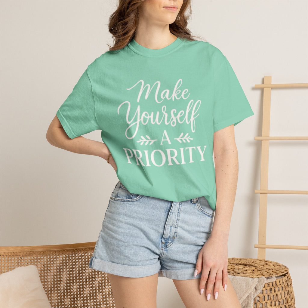 Make Yourself a Priority T-Shirt — Self - Care Inspirational Tee - Grace & Grit Boutique